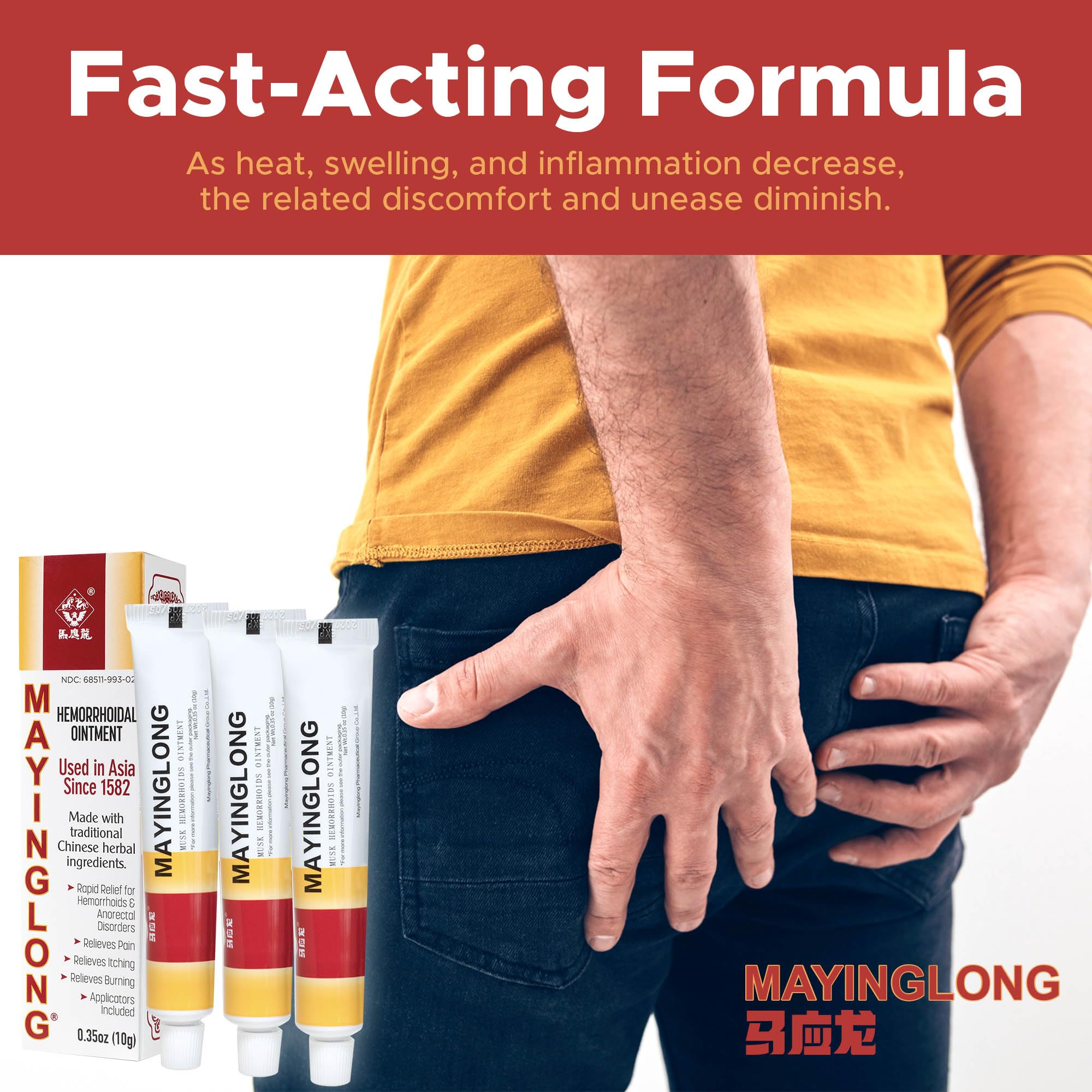 Mayinglong Musk Hemorrhoidal Ointment, Helps Relieve Itching, Burning, or Discomfort Fast (3 Pack) Mayinglong uk supplements