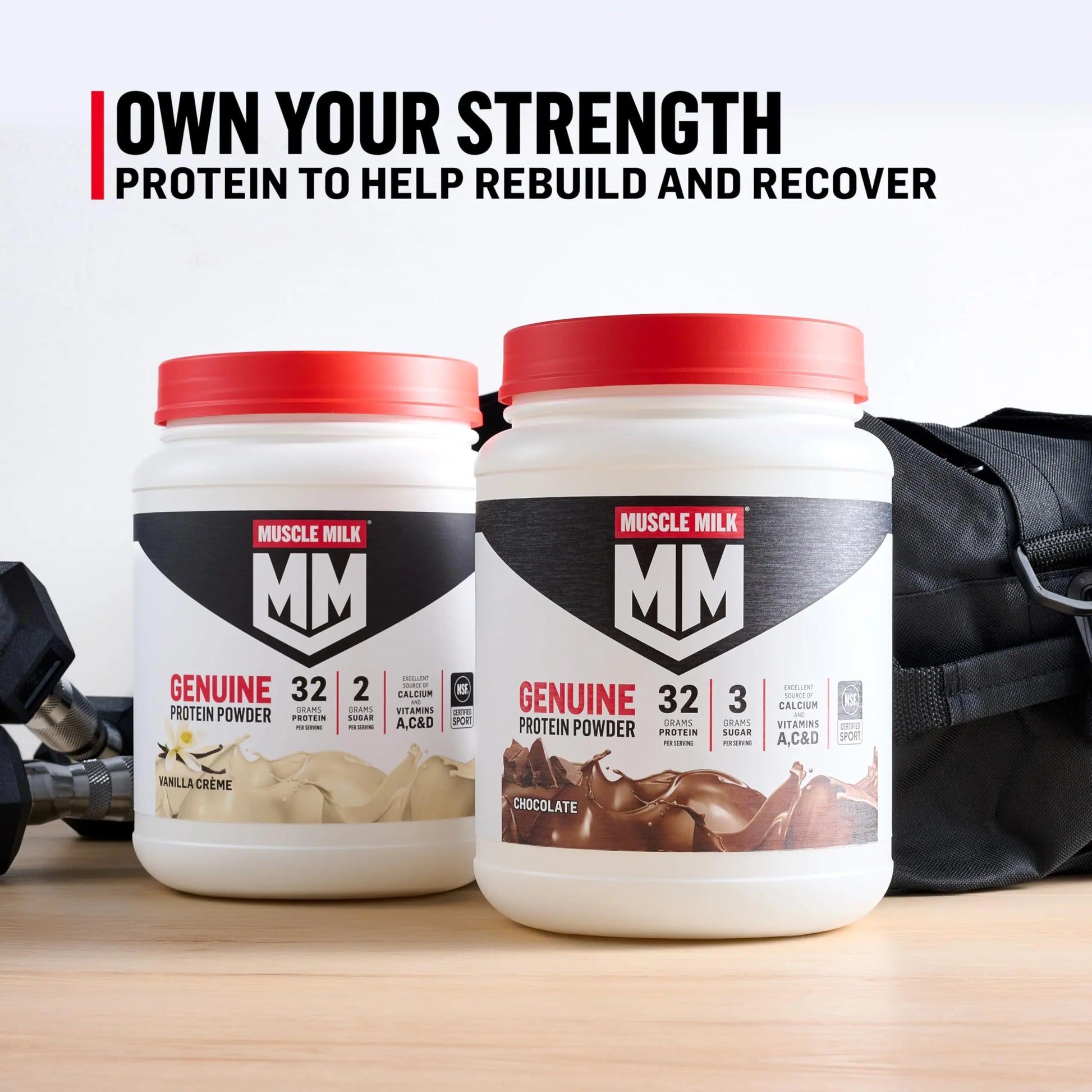 Muscle Milk Genuine Protein Powder, Vanilla Crème, 1.93 Pounds, 12 Servings, 32g Protein, 2g Sugar, Calcium, Vitamins A, C & D, NSF Certified for Sport, Energizing Snack, Packaging May Vary Muscle Milk uk supplements