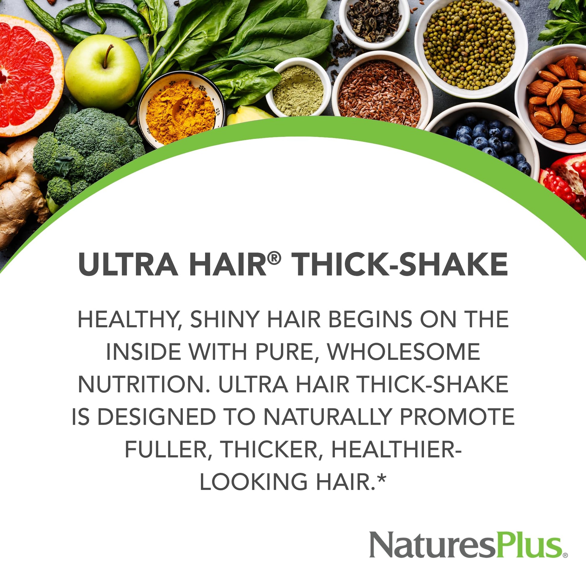 NaturesPlus Ultra Hair Thick Shake - 1 lb - French Vanilla Flavor - Hair Protein Powder for Healthy Growth - With Biotin & Amino Acids - Non-GMO, Gluten-Free - 16 Servings NaturesPlus uk supplements