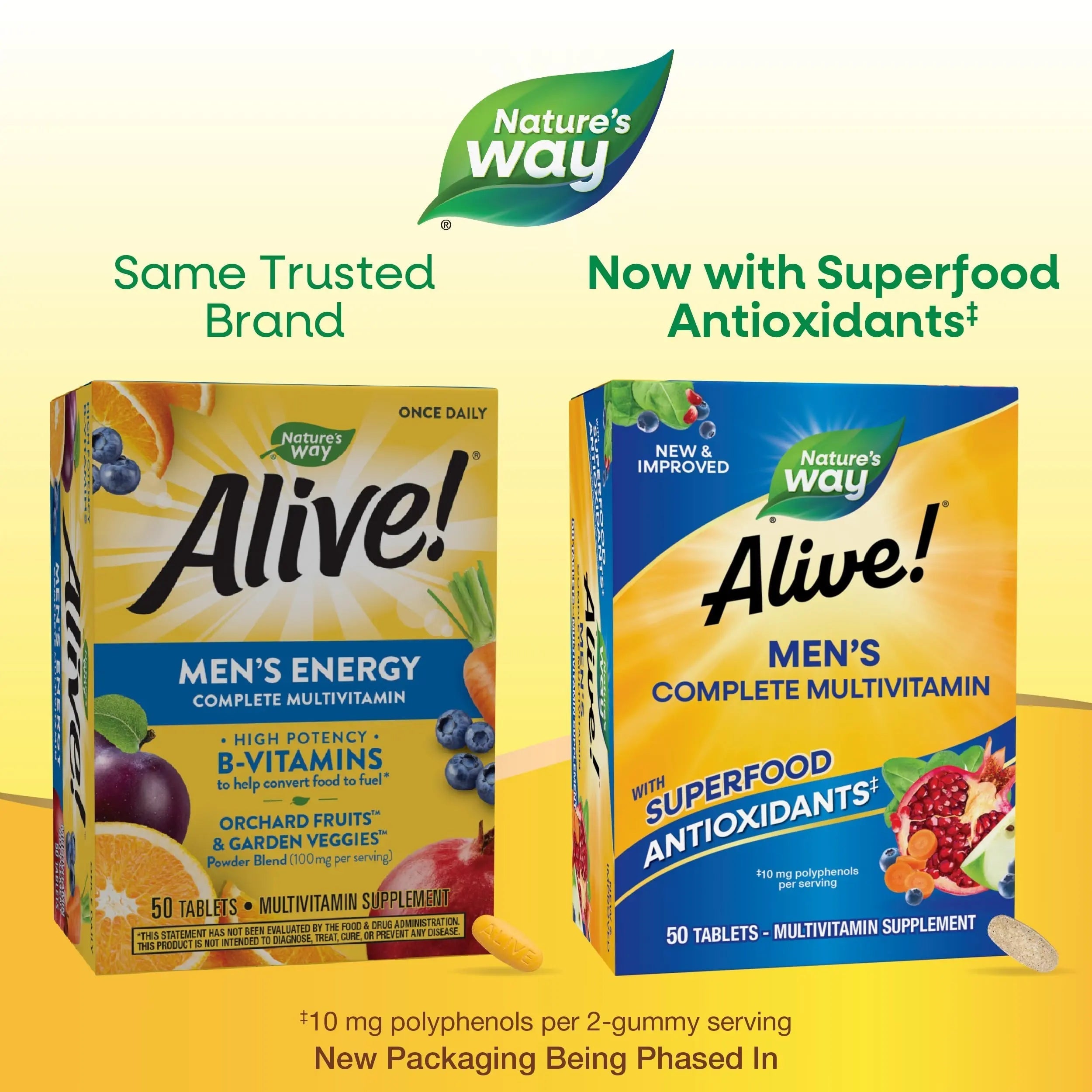 Nature's Way Alive! Men's Complete Multivitamin, Supports Energy Metabolism & Muscle Function*, B-Vitamins, Superfood Antioxidants Nature's Way uk supplements
