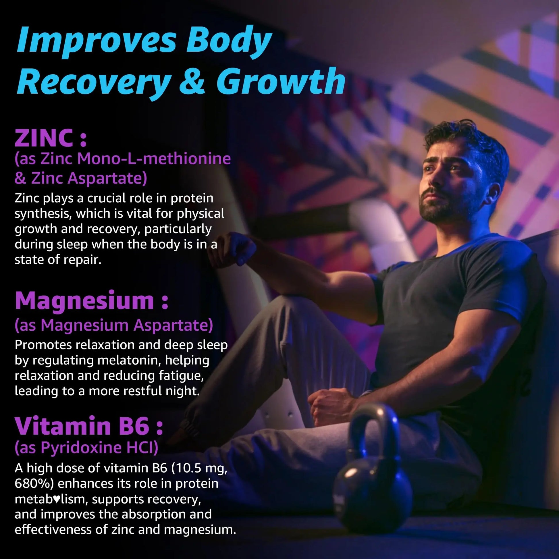 Zinc and Magnesium Supplement, Zinc Magnesium Aspartate Post Workout Gummies for Men Women, with Vitamin B6, B12, D3, Turmeric for Nighttime Recovery, Reduce Fatigue NEVISS uk supplements