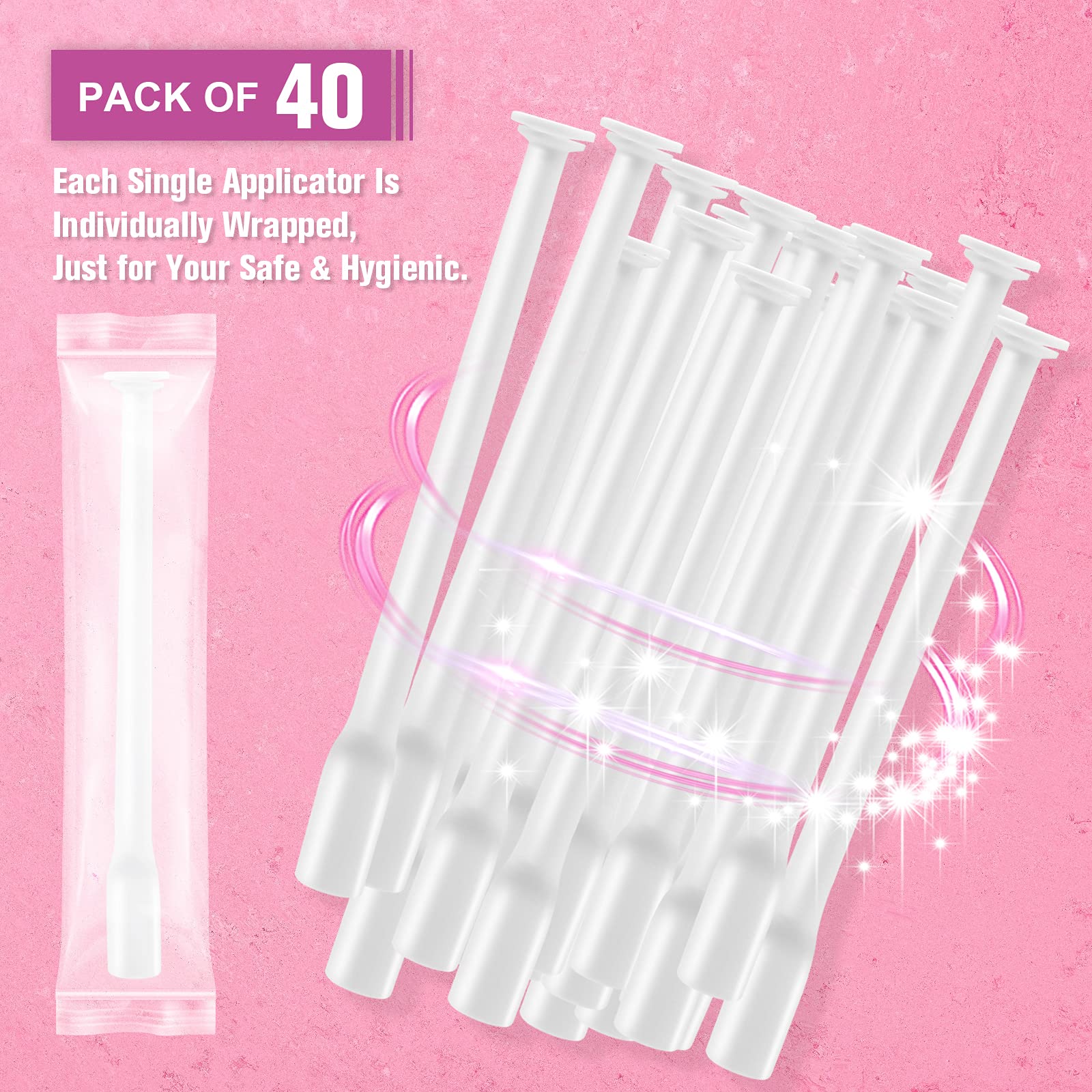 Nieteyrue (40 Packs) Disposable Vaginial Applicators Individually Wrapped Hygienic Fit Nieteyrue uk supplements
