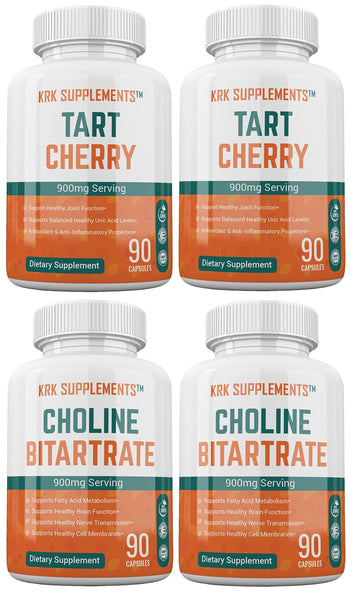 KRK SUPPLEMENTS Bundle Combo of 2 Bottles of Choline Bitartrate and 2 Bottles KRK SUPPLEMENTS uk supplements