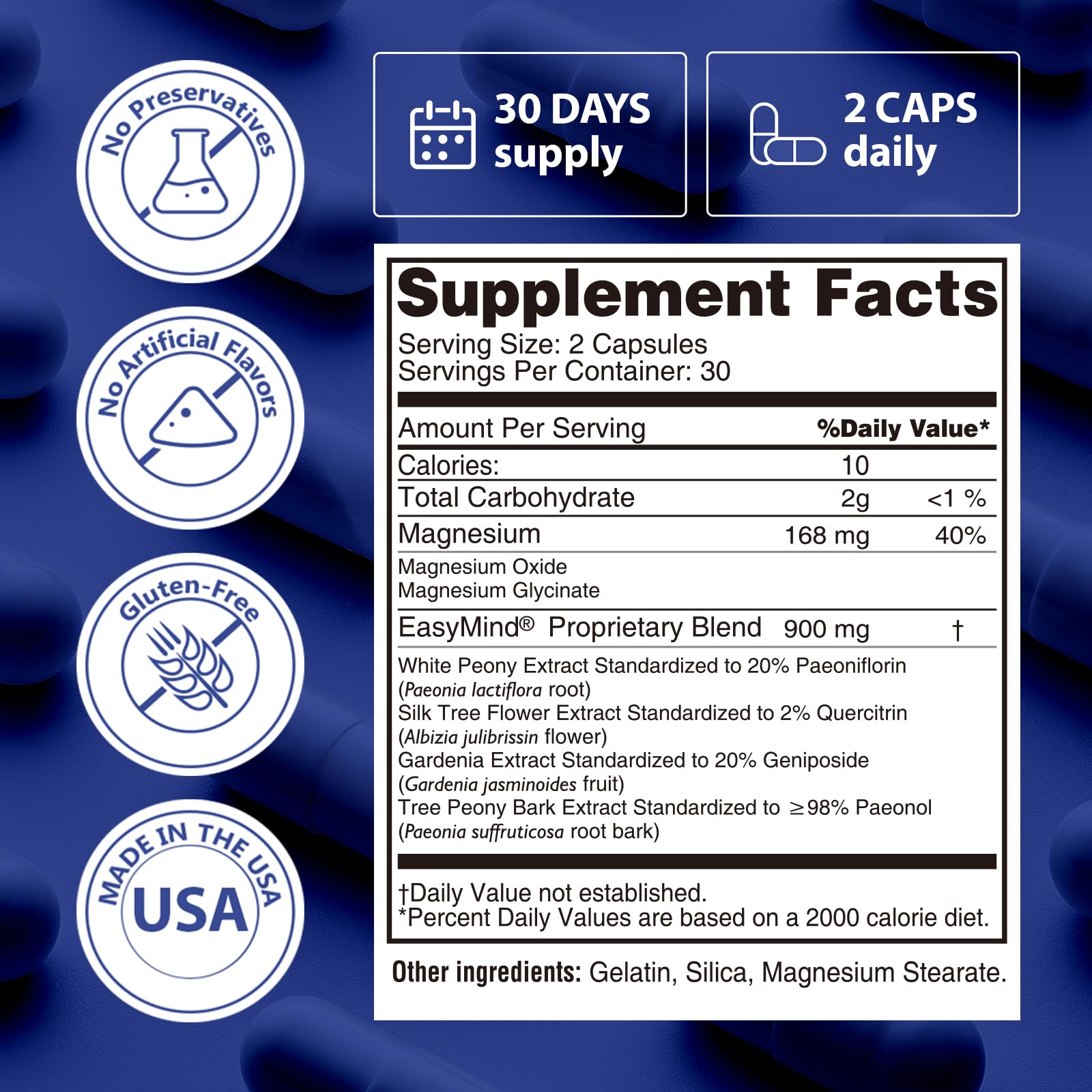 PureBotan Magnesium Oxide and Glycinate Extra Strength, Natural Sleep Aid Supplement EasyMind, High Absorption, Restful Sleep & Relaxation, Cortisol Lower, Natural-Gentle, Melatonin Free, 60 Capsules PureBotan uk supplements