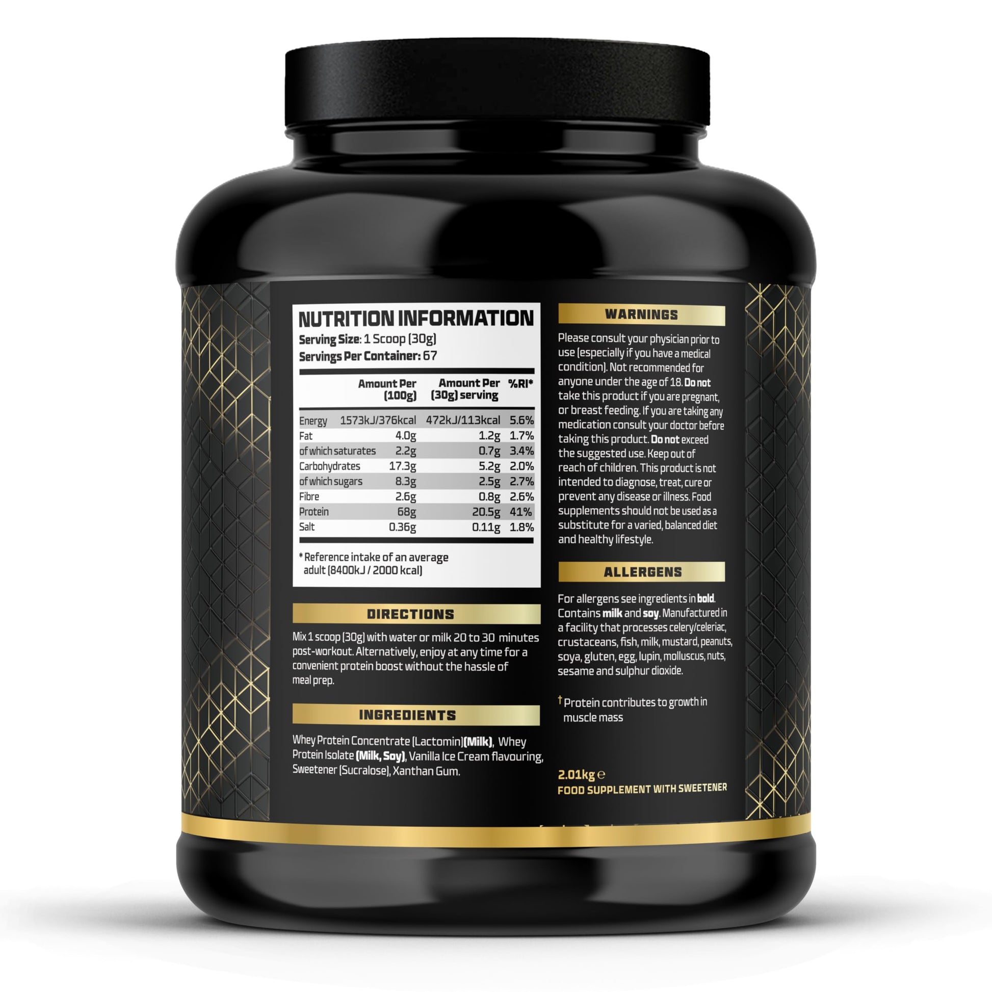 Beast Pharm | WHEY Protein Powder | 2.01kg/67 Servings | Vanilla Ice Cream Beast Pharm uk supplements