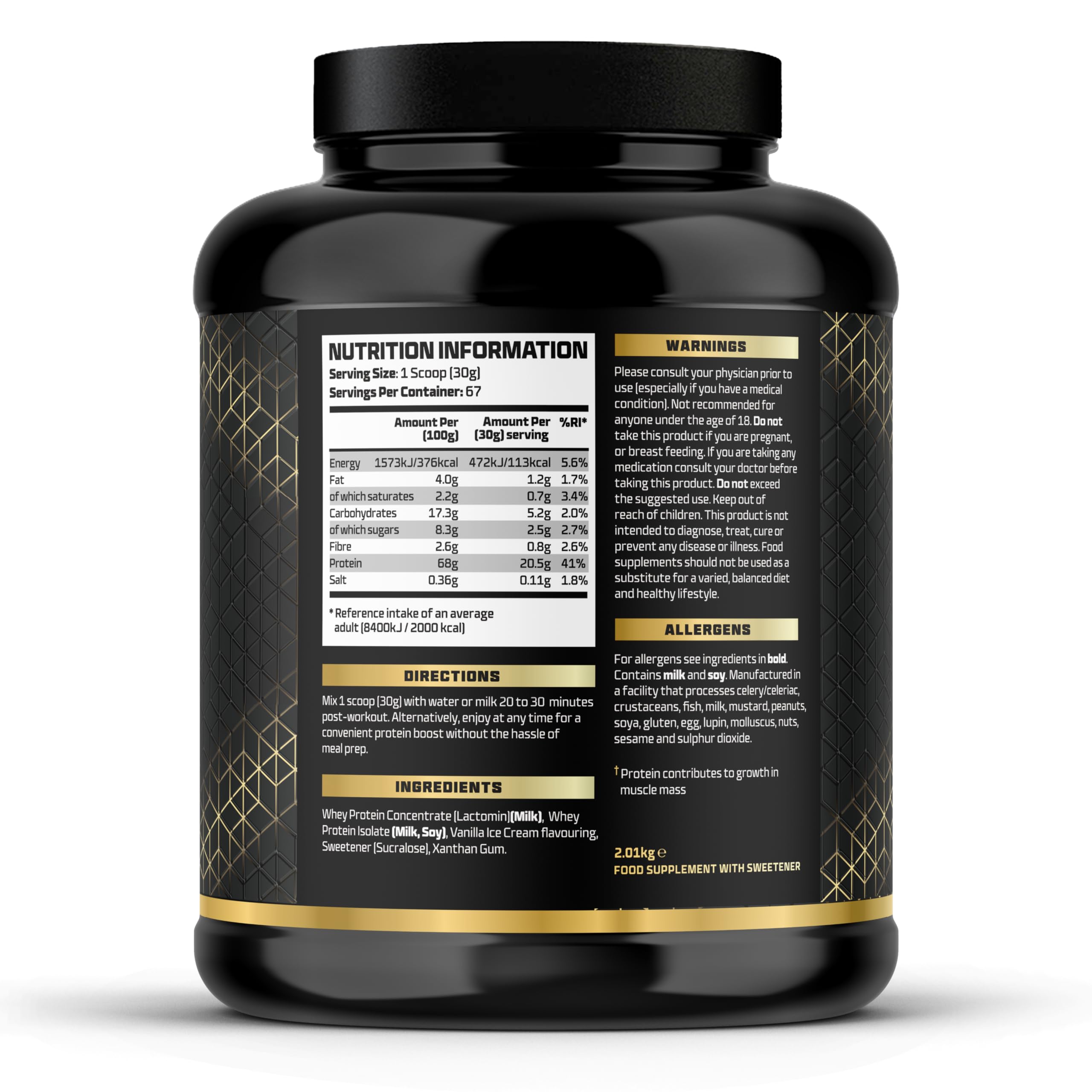 Beast Pharm | WHEY Protein Powder | 2.01kg/67 Servings | Vanilla Ice Cream Beast Pharm uk supplements