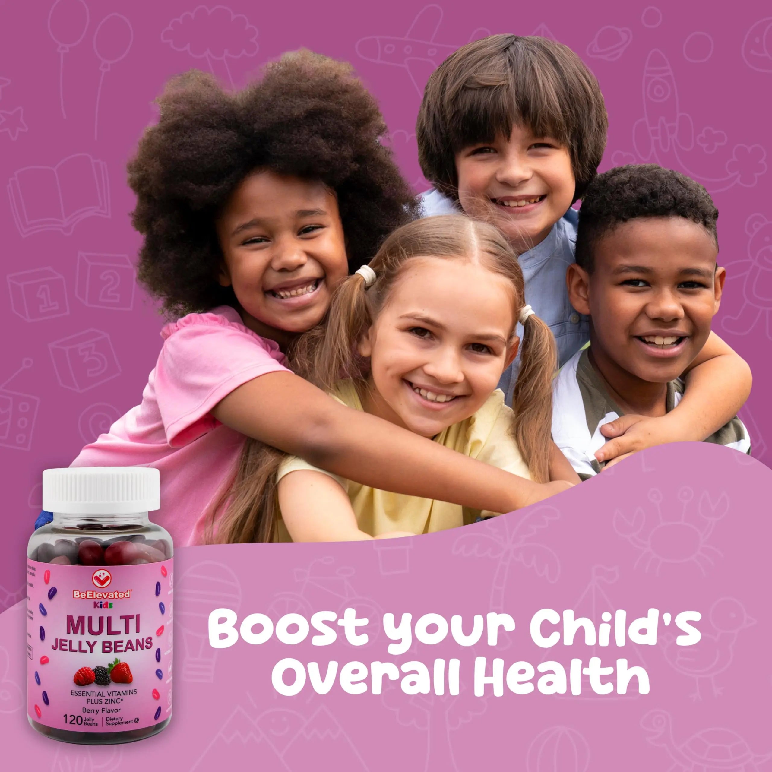 BeElevated Kids Multivitamin Gummies – Tasty Berry-Flavored Zinc Gummies for Children & Adults – Vegetarian, Gluten-Free BeElevated uk supplements