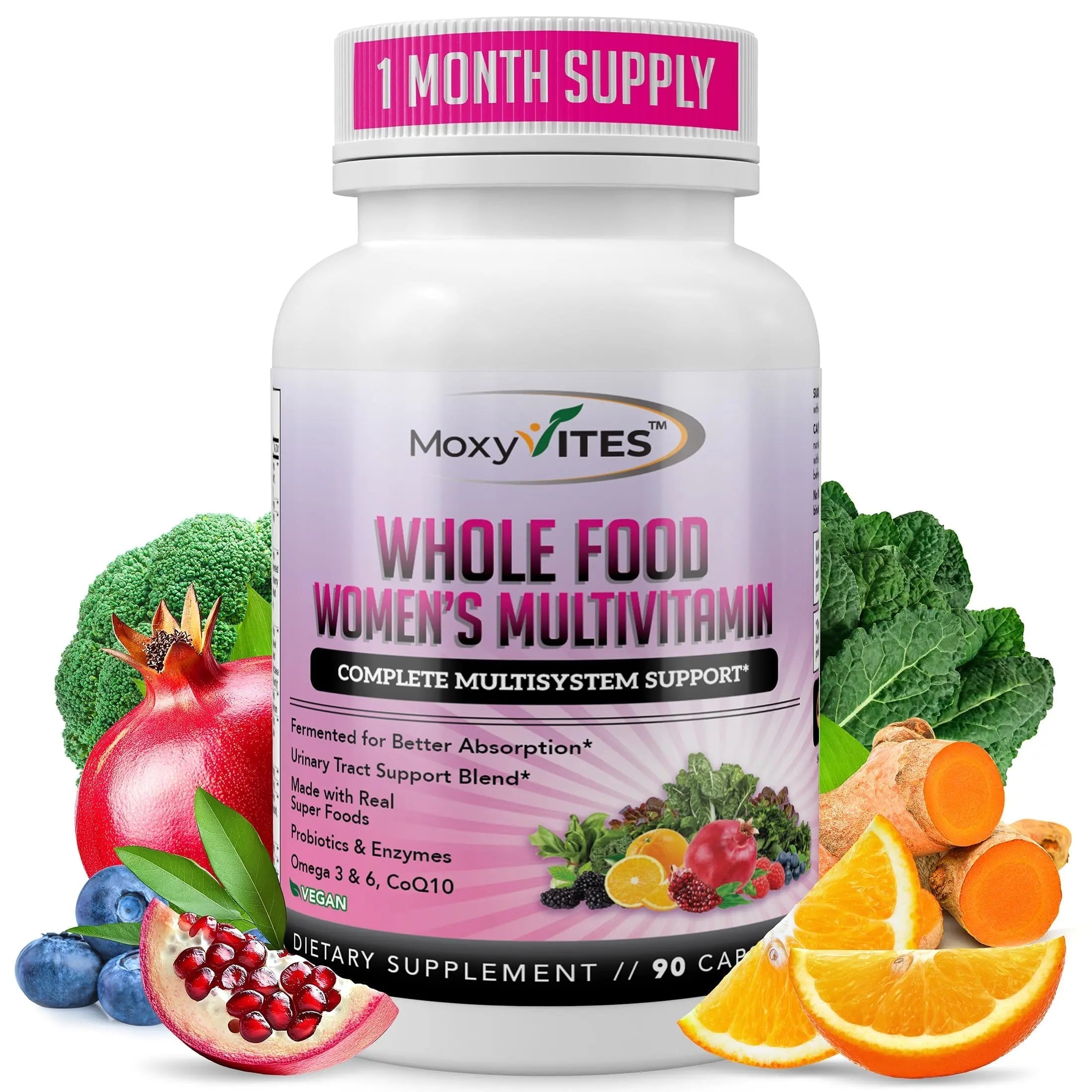 Methylated Multivitamin for Women with Iron - Womens Multivitamin with 44 Organic Whole Food & Fermented Nutrients MoxyVites uk supplements