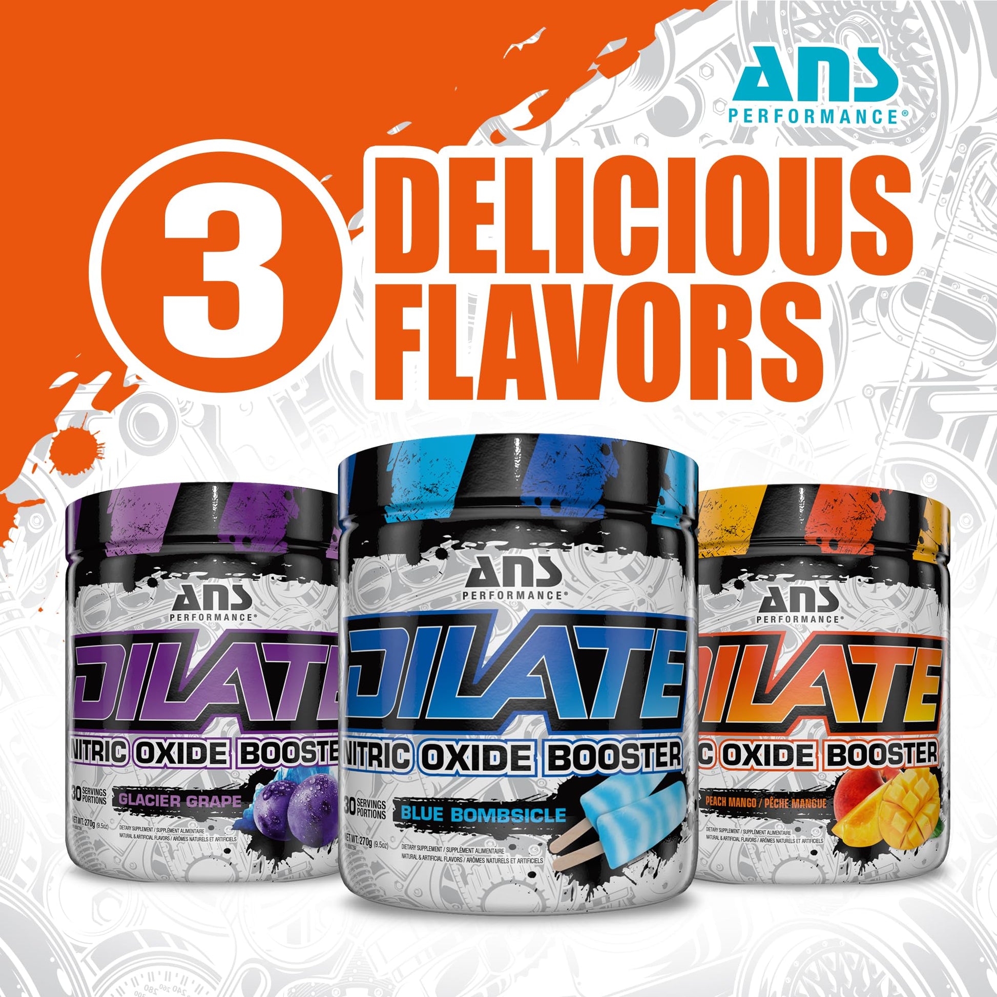 ANS Performance Dilate Pump PreWorkout Powder - Dietary Supplement - Maximizes ANS Performance uk supplements