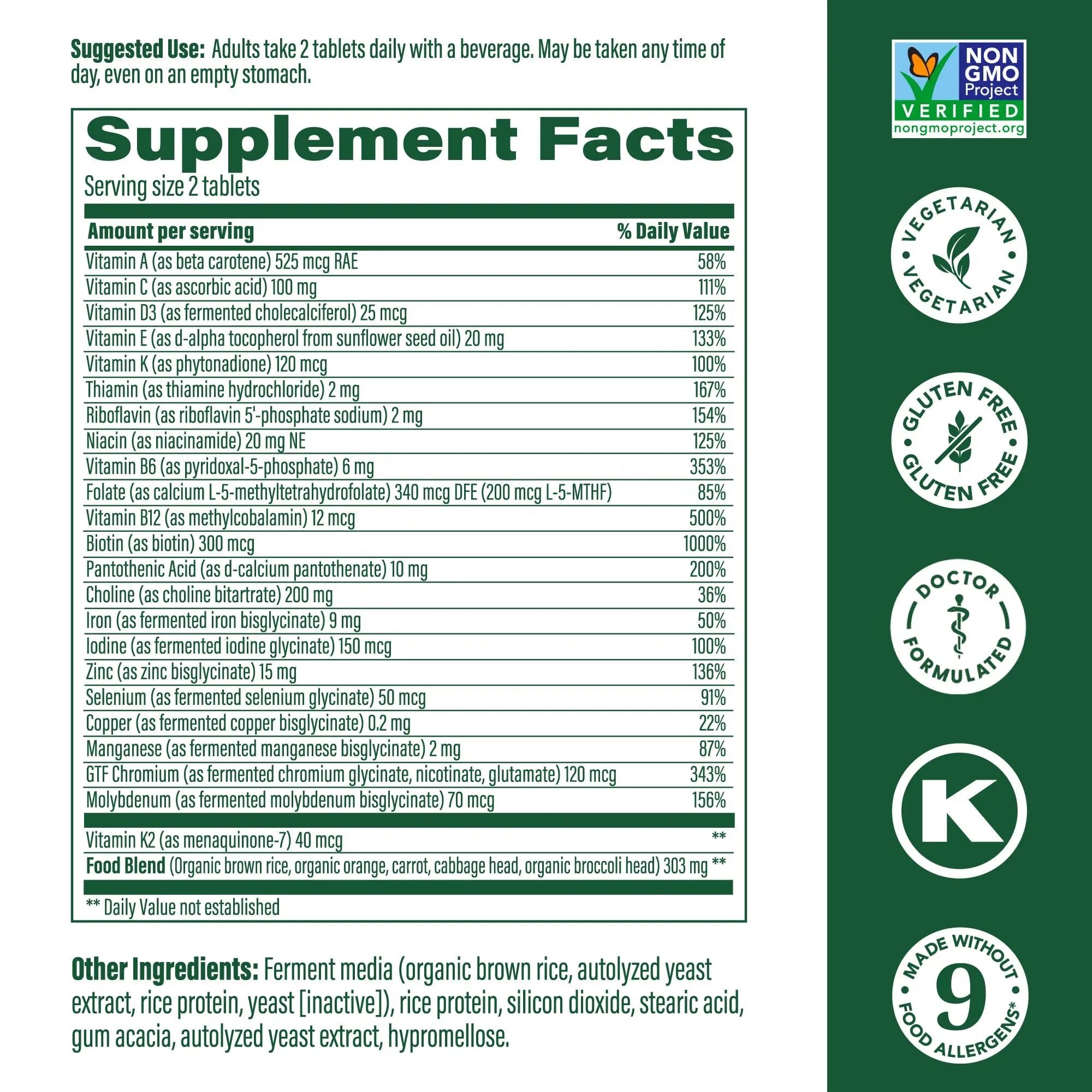 MegaFood Women's 40+ Multivitamin - Multivitamin Supplement for Women with Iron, Vitamins C, B12, K2, A, B6, Choline, and more MegaFood uk supplements