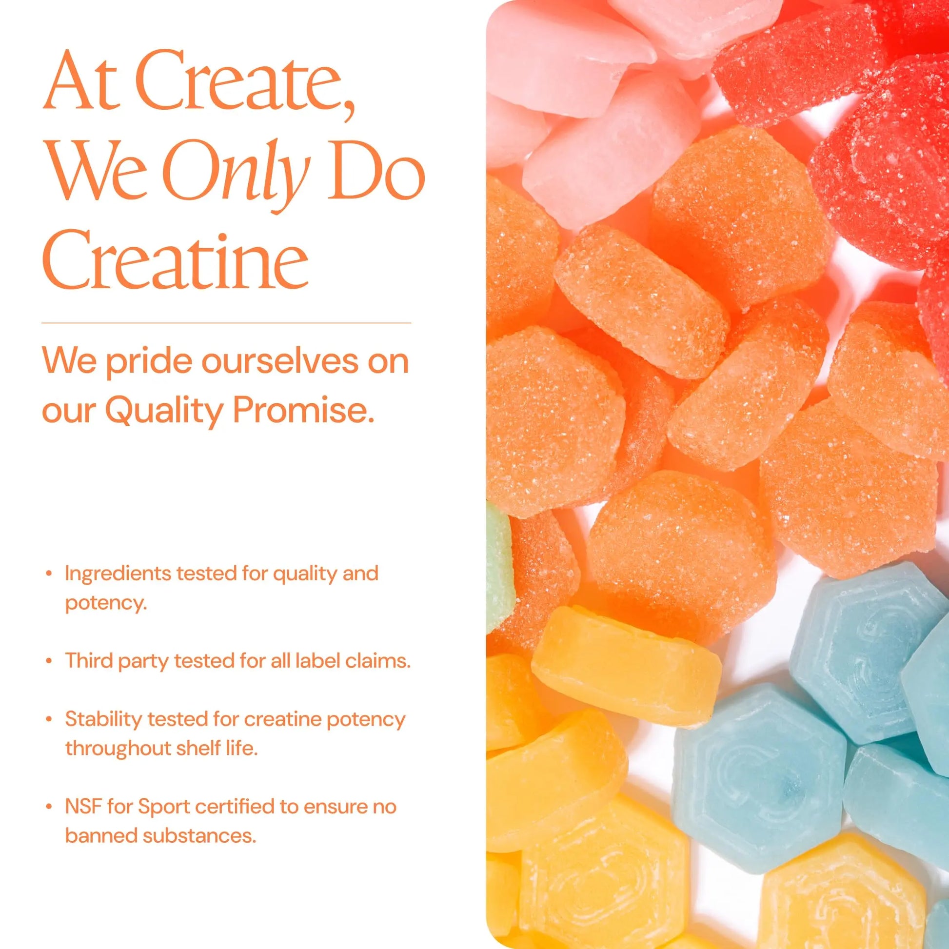 Create Creatine Gummies for Men & Women – NSF Certified, Made with Creapure Creatine Monohydrate, Great Tasting, Anti-Melting Formula, 30ct Standup Pouch, 90 Gummies (Variety Pack) Create uk supplements