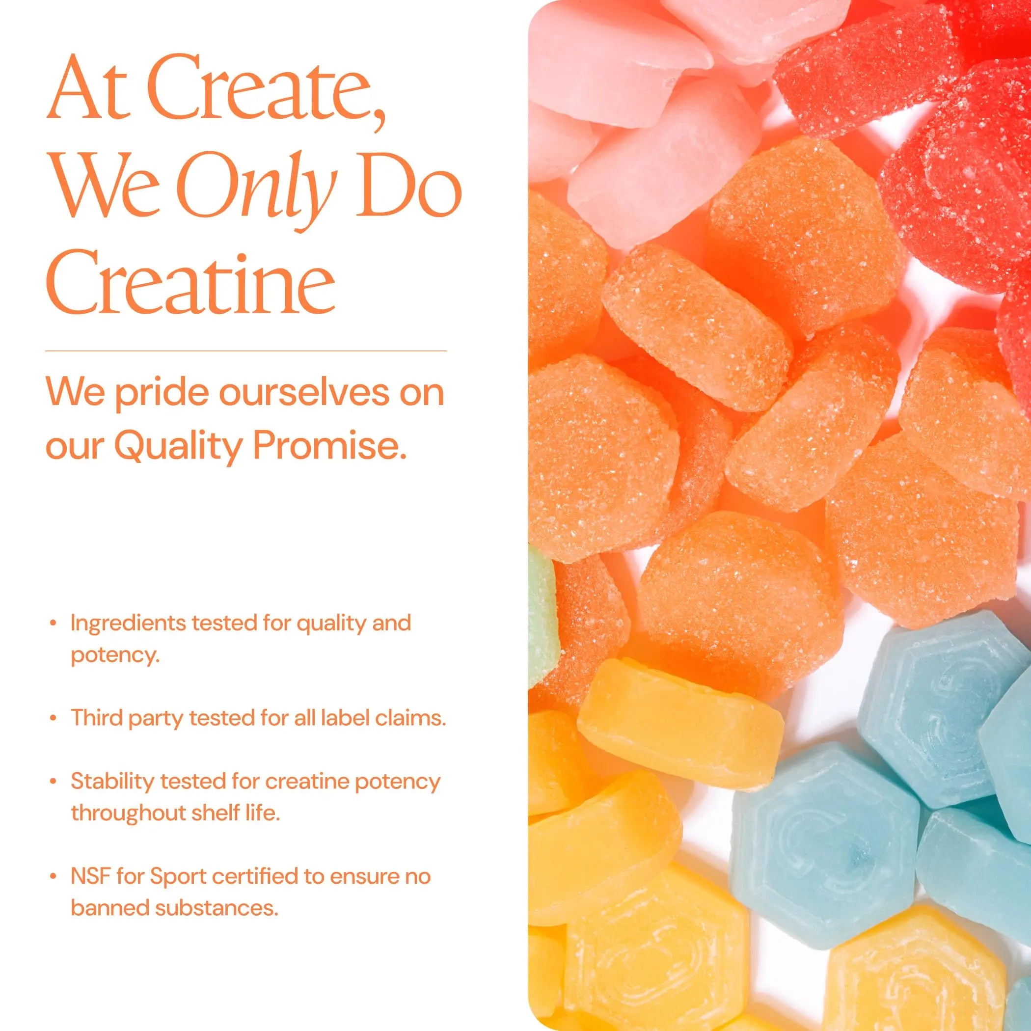 Create Creatine Gummies for Men & Women – NSF Certified, Made with Creapure Creatine Monohydrate, Great Tasting, Anti-Melting Formula, 30ct Standup Pouch, 90 Gummies (Variety Pack) Create uk supplements