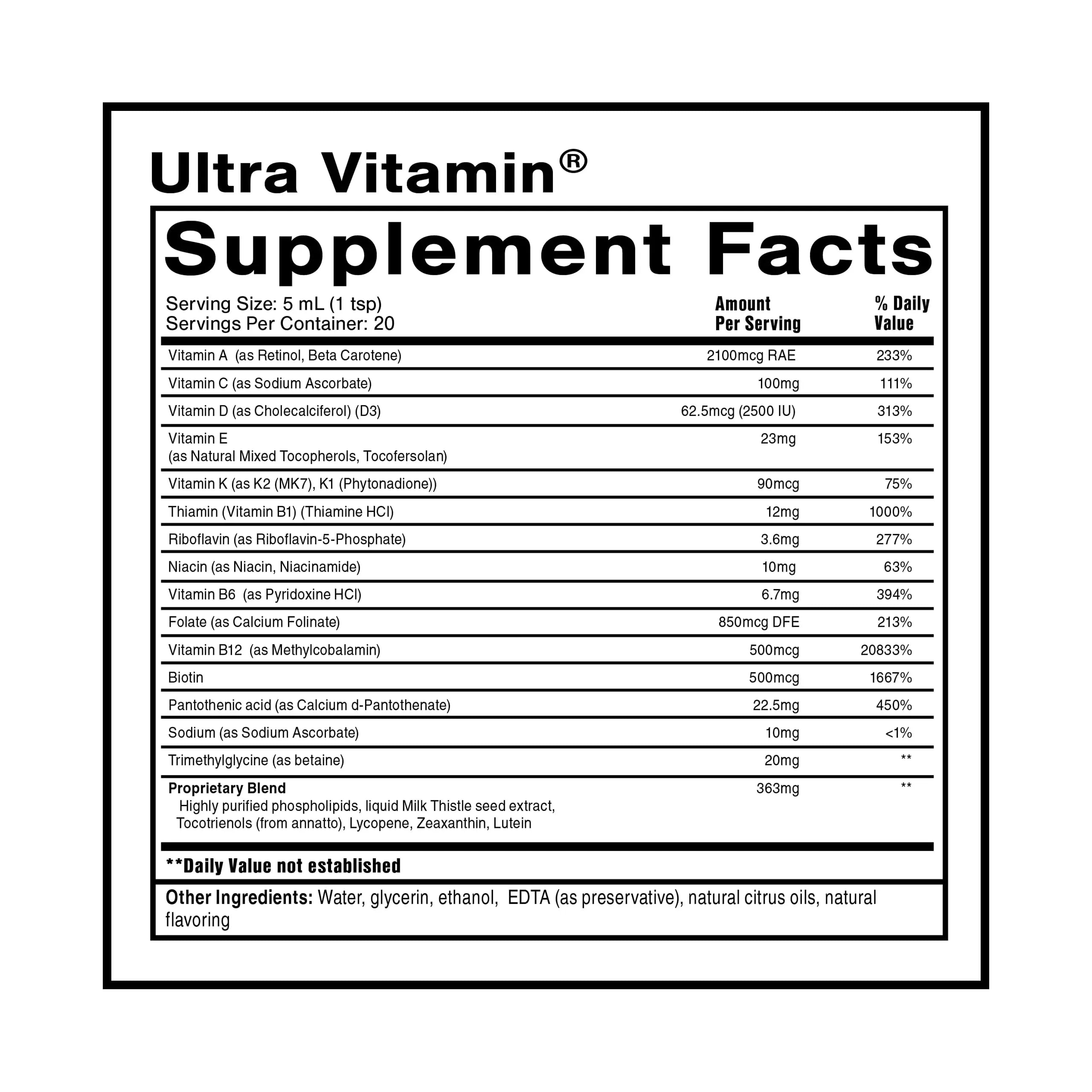 Quicksilver Scientific Liposomal Ultra Vitamin - Liquid Multivitamin & Antioxidant Supplement for Energy, Liver Health & Brain Support Quicksilver Scientific uk supplements