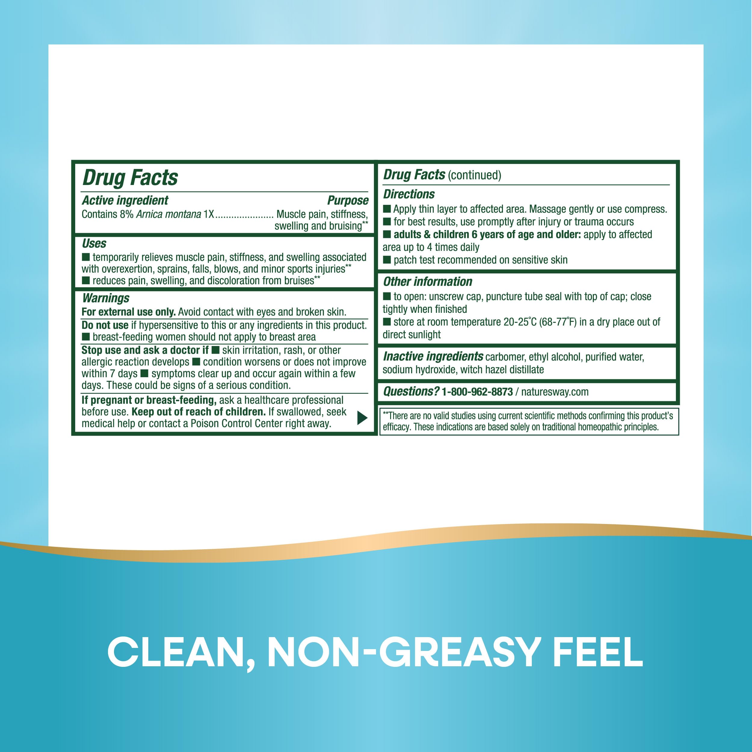 Nature's Way Boericke & Tafel Arniflora Arnica Gel, Temporarily Relieves Pain*, Swelling*, Stiffness*, 2.75 Oz (Packaging May Vary) Nature's Way uk supplements