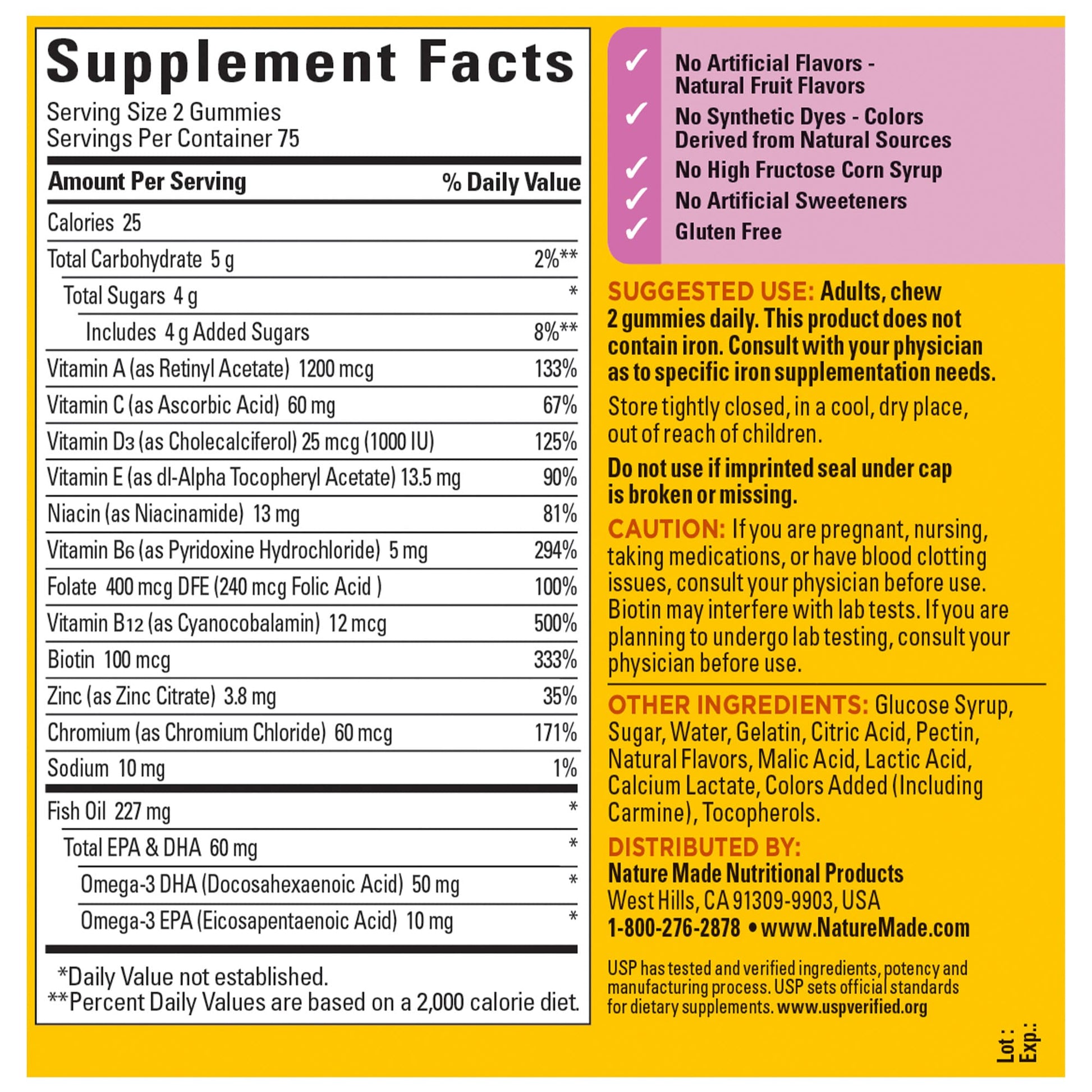 Nature Made Womens Gummy Multivitamins with Omega-3, Multivitamin for Women for Daily Nutritional Support, 150 Gummies, 75 Day Supply Nature Made uk supplements