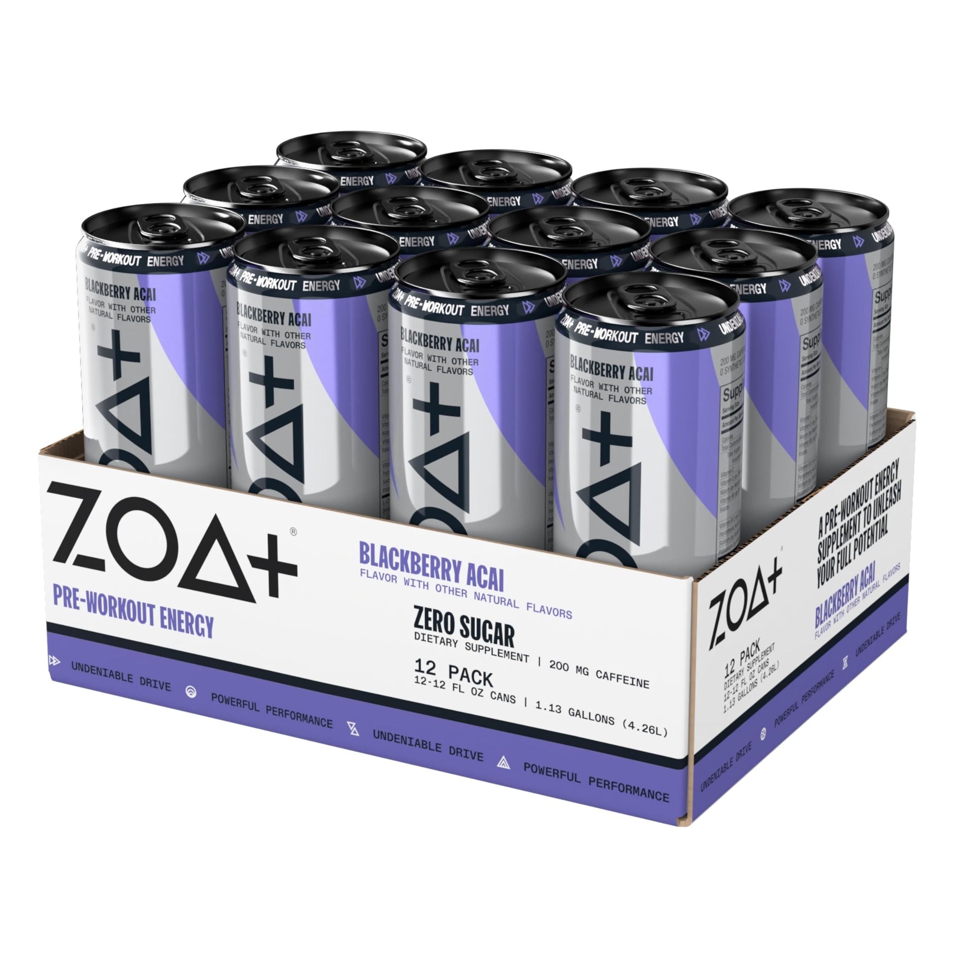 ZOA Plus Sugar-Free Pre-Workout Drink, Ready to Drink with Nitric Oxide, Vitamin B, C and D ZOA uk supplements