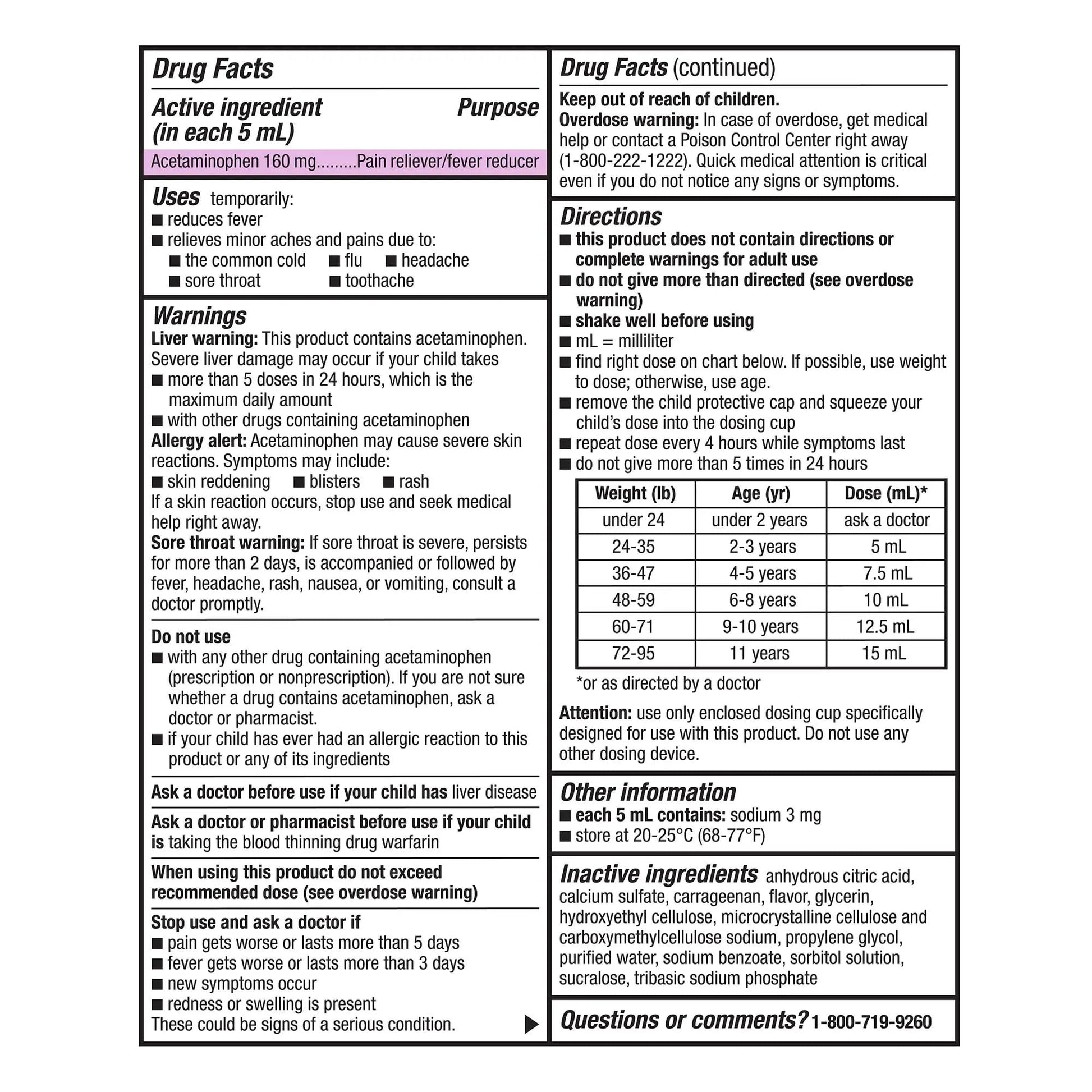 GoodSense Children's Dye-Free, Acetaminophen 160 mg per 5 mL Oral Suspension, Cherry Flavor, 8 FL OZ GoodSense uk supplements
