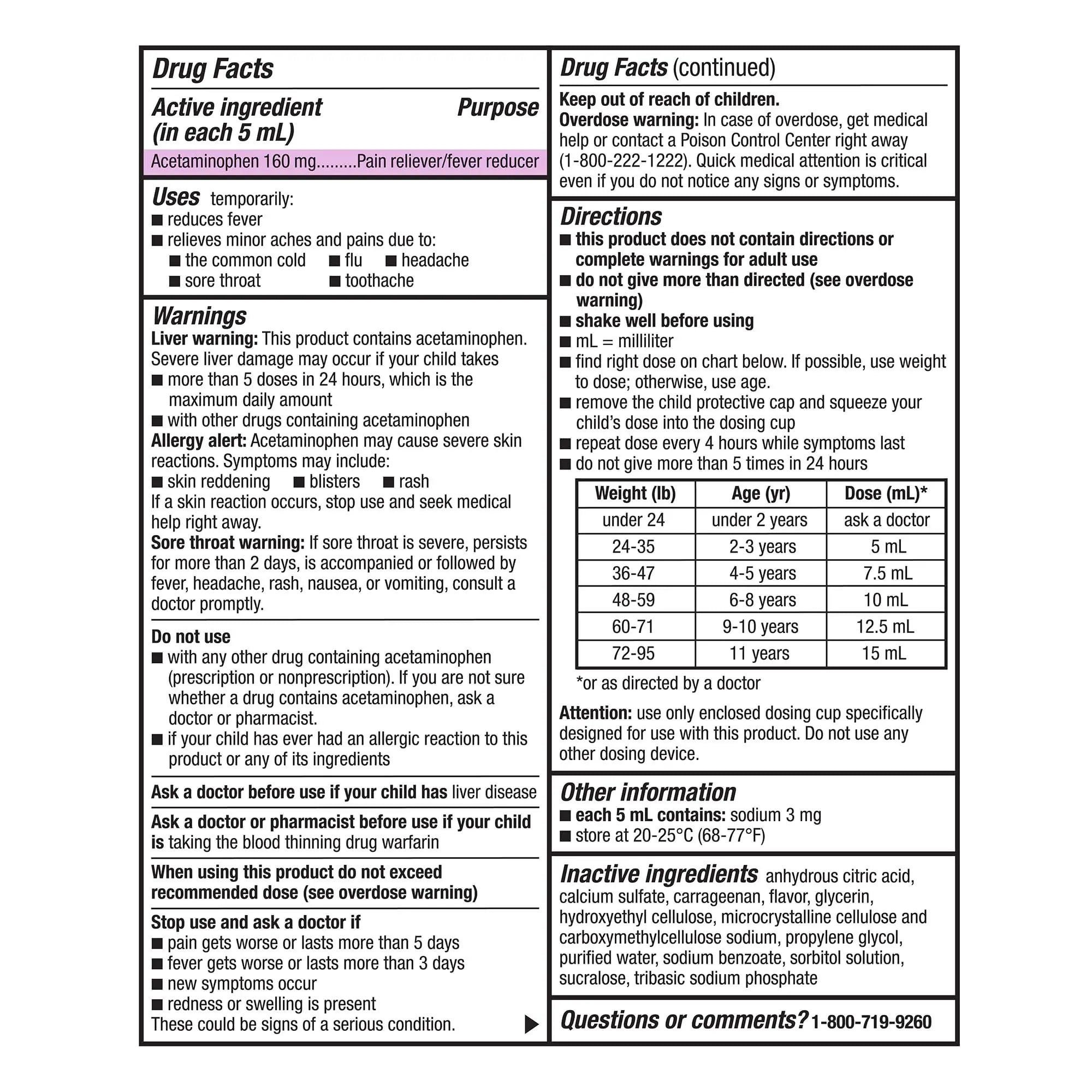 GoodSense Children's Dye-Free, Acetaminophen 160 mg per 5 mL Oral Suspension, Cherry Flavor, 8 FL OZ GoodSense uk supplements