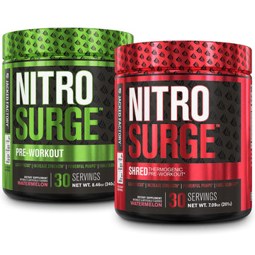 Jacked Factory Nitrosurge Shred Thermogenic Pre-Workout in Watermelon & Watermelon Jacked Factory uk supplements