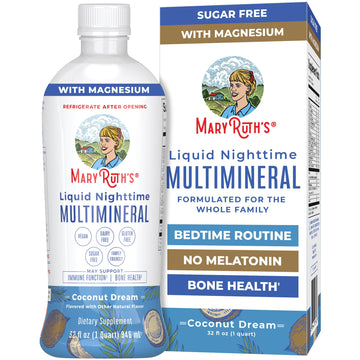 MaryRuth Organics Liquid Nighttime Multimineral | No Melatonin | Bedtime Routine | Magnesium Citrate | Calcium | Zinc | Vitamin D3| Available in 4 Flavors - Vegan | Sugar Free | Gluten Free | 32 Oz MARYRUTH'S uk supplements