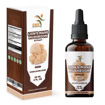 Lion's Mane Mushroom Drops Supplement, Lions Mane Tincture, Natural SMSHEALTHPRODUCTS.com uk supplements
