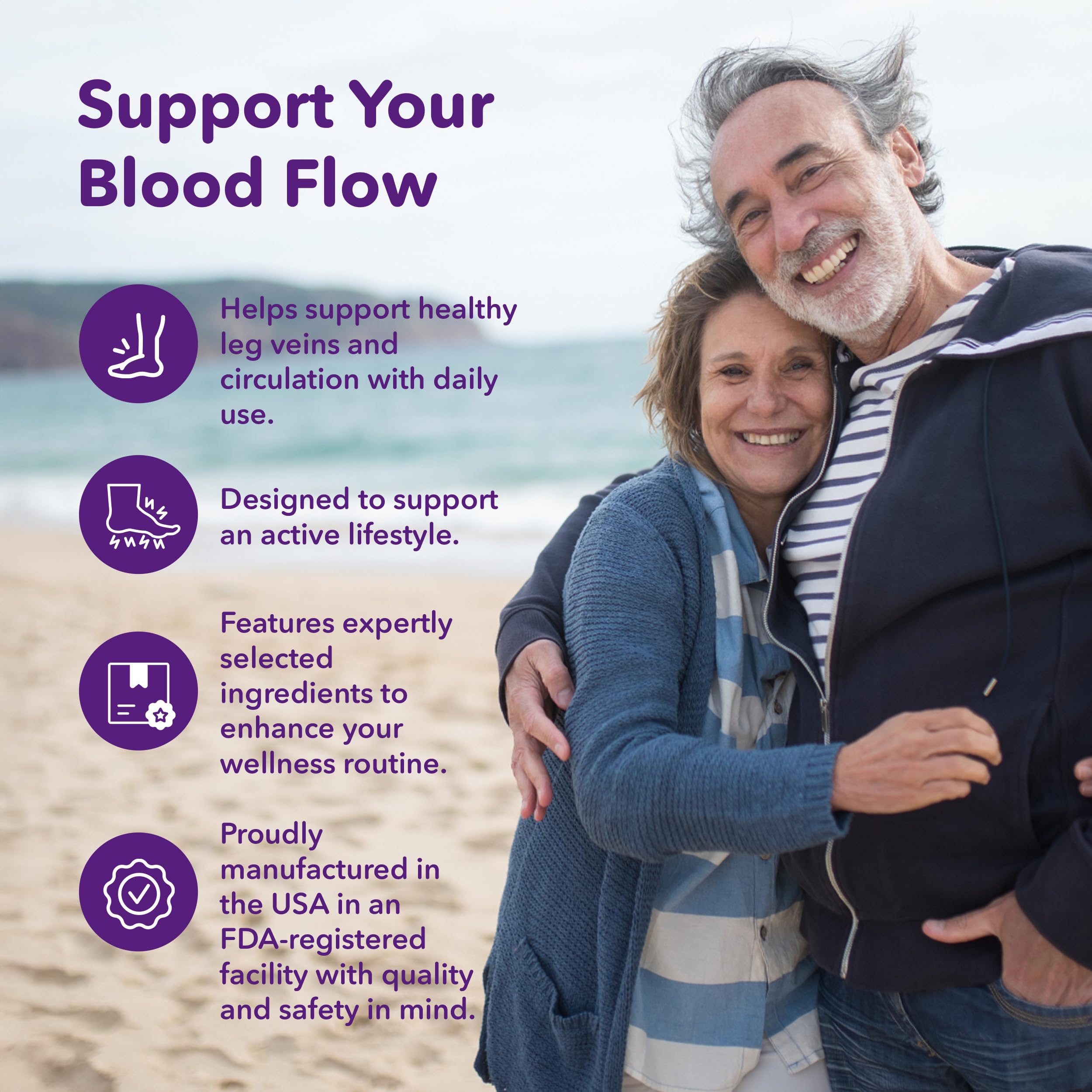 VITASUPPORTMD Tri-Power Circulation Formula - Circulation Supplement with Butcher's Broom, Hesperidin Methyl Chalcone, and Vitamin C, 60 Capsules, for Blood and Leg Circulation, Vein Health Support VITASUPPORTMD uk supplements