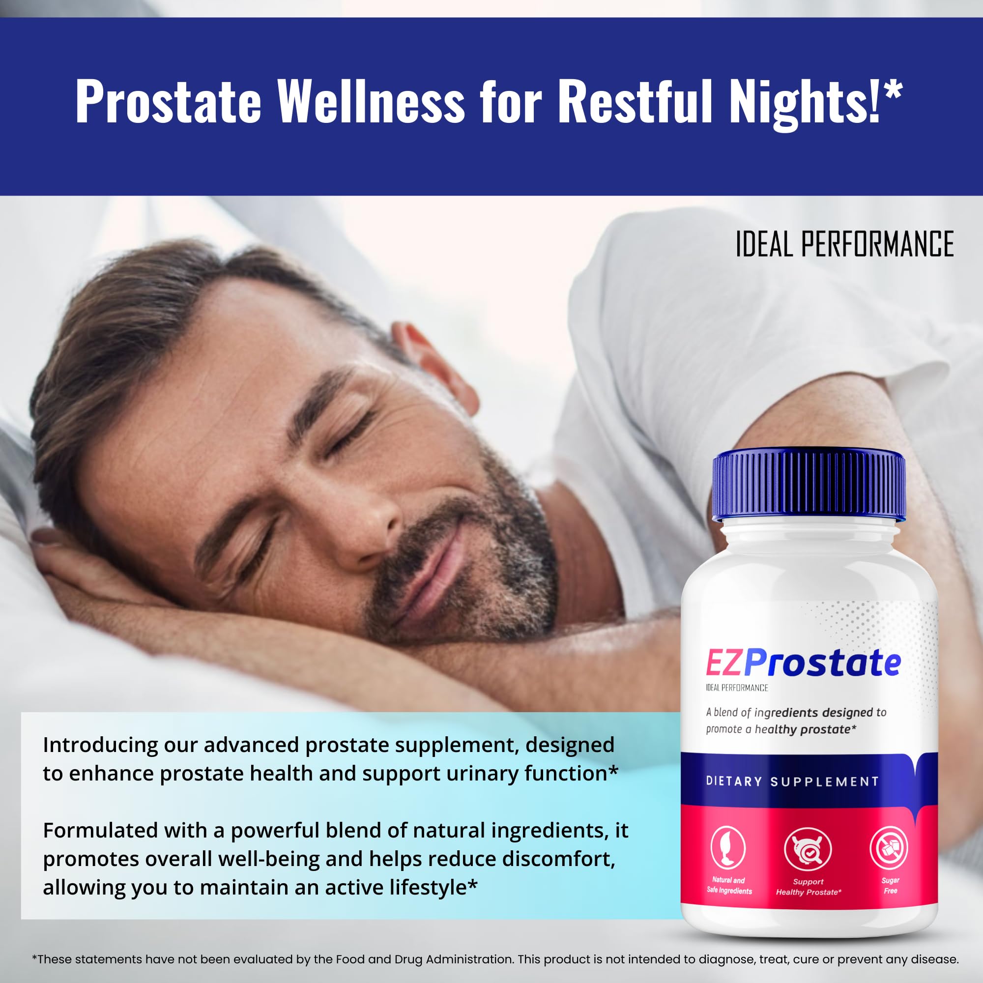 EZ Prostate Capsules, EZ Prostate Pills - Official EZ Prostate Supplement Pills - Maximum Strength Advanced All Natural Formula, EZProstate Health Men Pastillas Reviews (2 Pack) IDEAL PERFORMANCE uk supplements