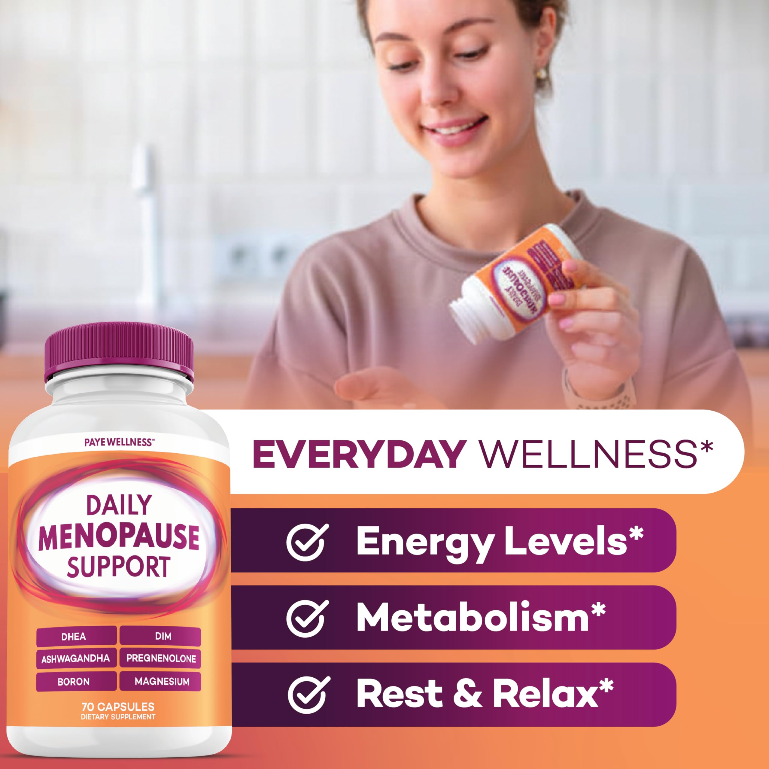 Menopause and Perimenopause Supplement for Women 10-1 Relief Formula for Hot Flashes, Night Sweats, Mood, Energy & Hormone – DIM, Ashwagandha, Vitamin D, DHEA, Zinc, Magnesium 2-Pack, 140 Capsules PAYÉ uk supplements