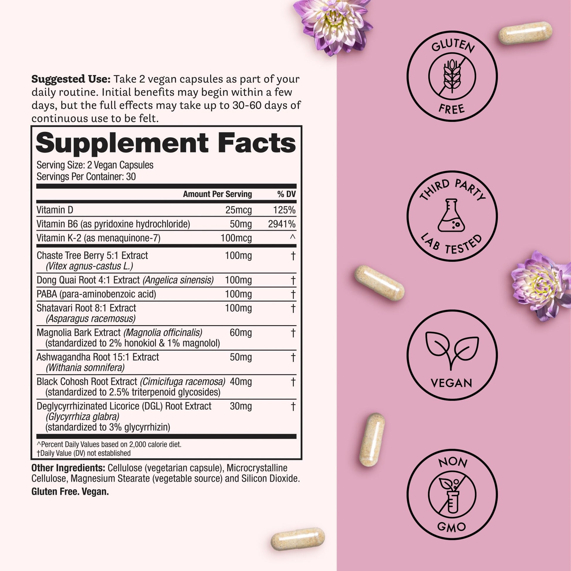 Winged Wellness Hot Momma Menopause Supplements for Women - Hormone-Free Menopause Relief Support for Hot Flashes & Night Sweats with Chaste Tree Berry, Multivitamins & Shatavari - 60 Vegan Capsules Winged Wellness uk supplements