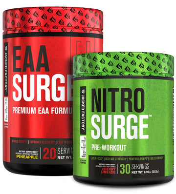 Jacked Factory Nitrosurge Pre-Workout & EAA Surge Essential Amino Acids Bundle Jacked Factory uk supplements