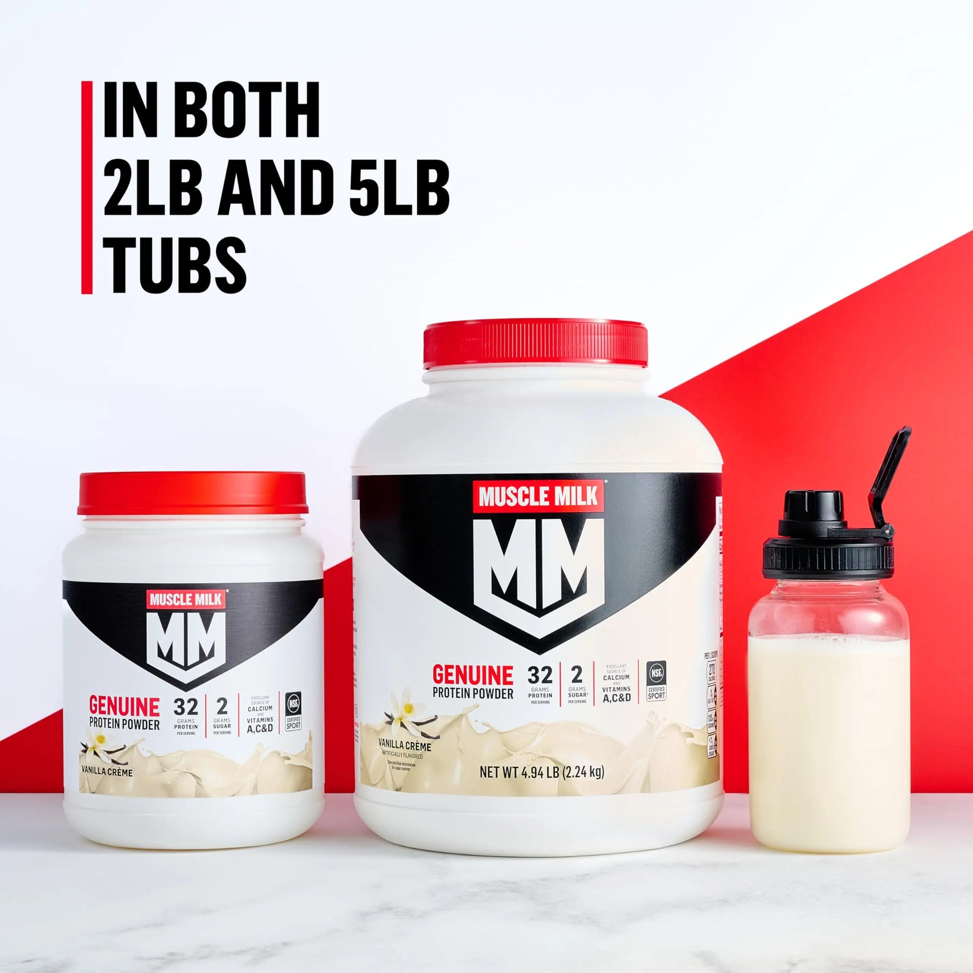 Muscle Milk Genuine Protein Powder, Vanilla Crème, 1.93 Pounds, 12 Servings, 32g Protein, 2g Sugar, Calcium, Vitamins A, C & D, NSF Certified for Sport, Energizing Snack, Packaging May Vary Muscle Milk uk supplements