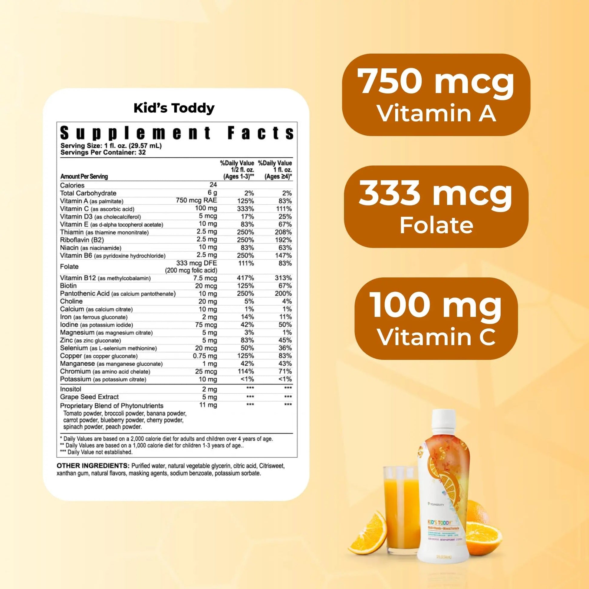 Youngevity Kid's Toddy™ - Mega Multivitamin for Kids & Children Age 2+ - 14 Vitamins, 10 Minerals, Phytonutrient Blend Youngevity uk supplements