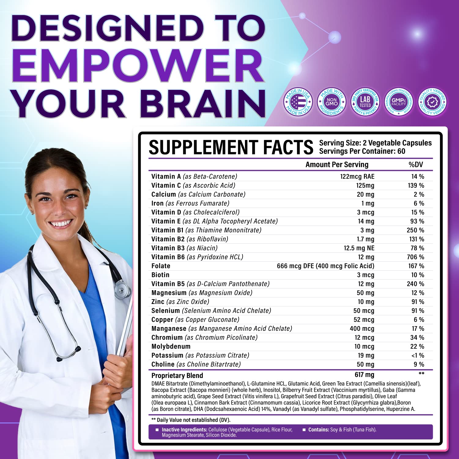 40-in-1 Brain Booster Supplements for Memory, Focus, Clarity, Energy, Performance Rainbow Nutrients, LLC uk supplements