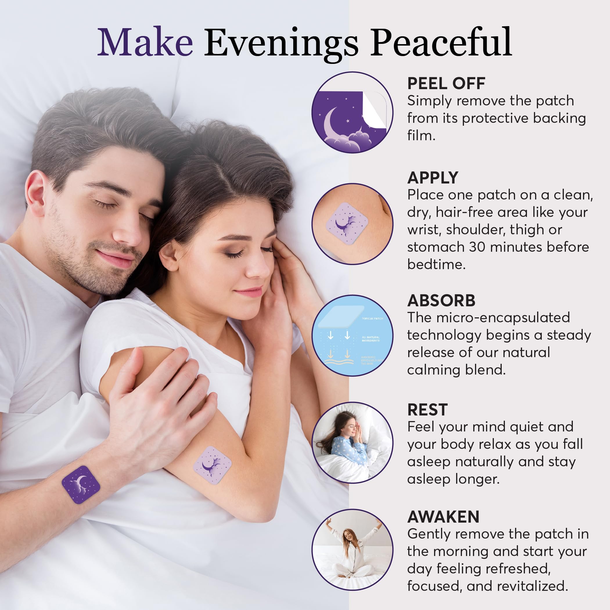Zovira Sleep Patches for Adults, Melatonin Free with Lavender & Magnesium | Time-Release Transdermal, Aromatherapy Sleep Aid | Non-Habit Forming, Hypoallergenic, All-Night Restorative Sleep | 28 Count ZOVIRA uk supplements