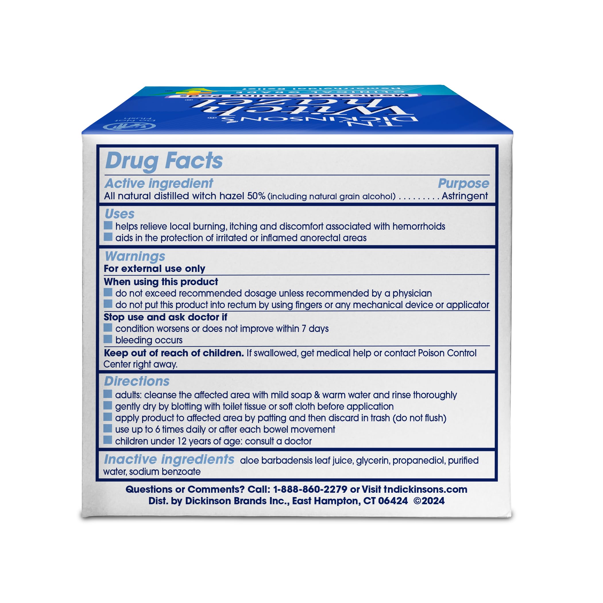 T.N. Dickinson’s Medicated Cooling Pads with Witch Hazel and Aloe | Hemorrhoid Treatment, Postpartum Care, Feminine & Rectal Relief | 100 Rounds T.N. Dickinson's uk supplements