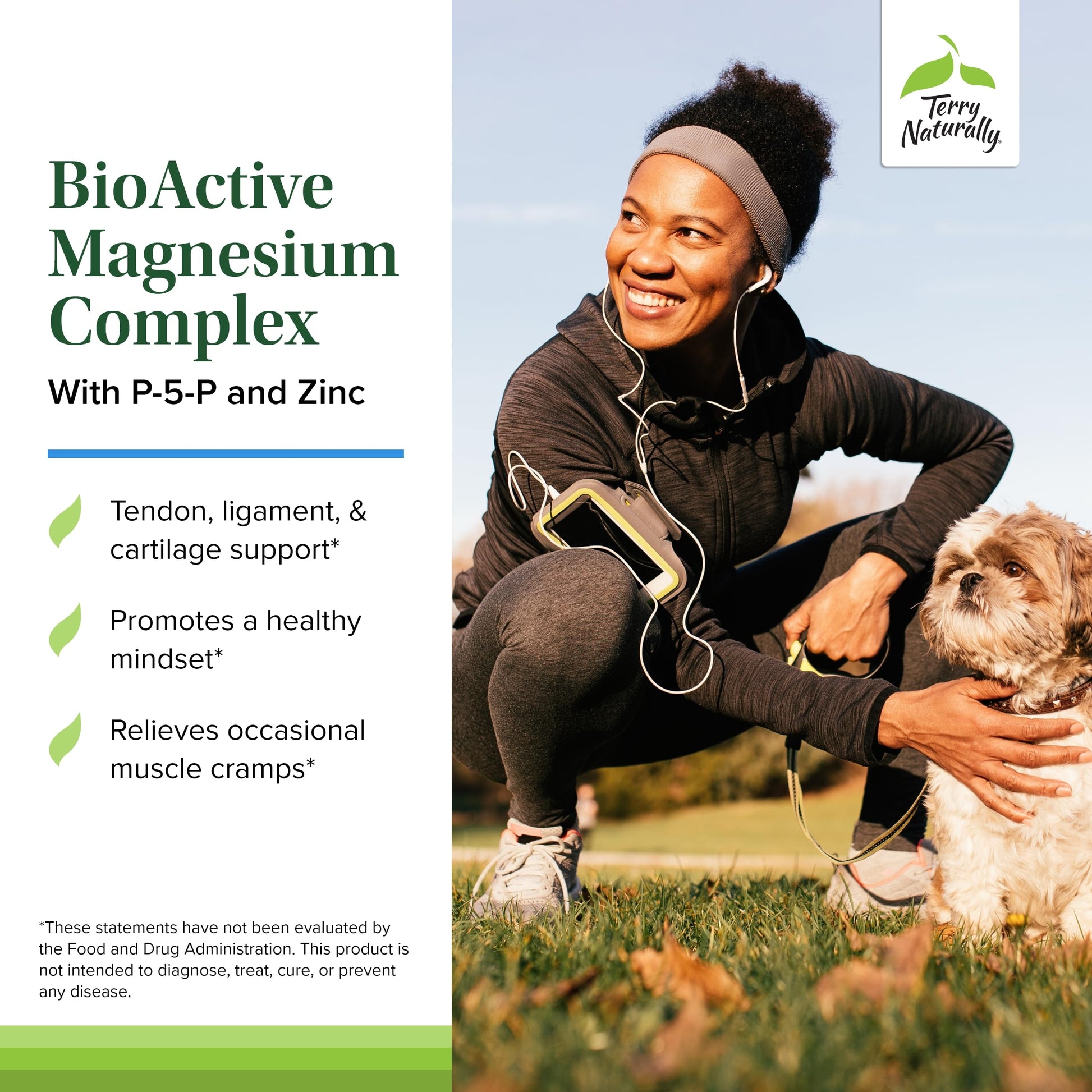 Terry Naturally BioActive Magnesium Complex - Bone & Heart Health Support - Supplement with Vitamin B6, Zinc & Magnesium - Pyridoxal-5-Phosphate Vegan Capsule Supplement - 120 Capsules Terry Naturally uk supplements