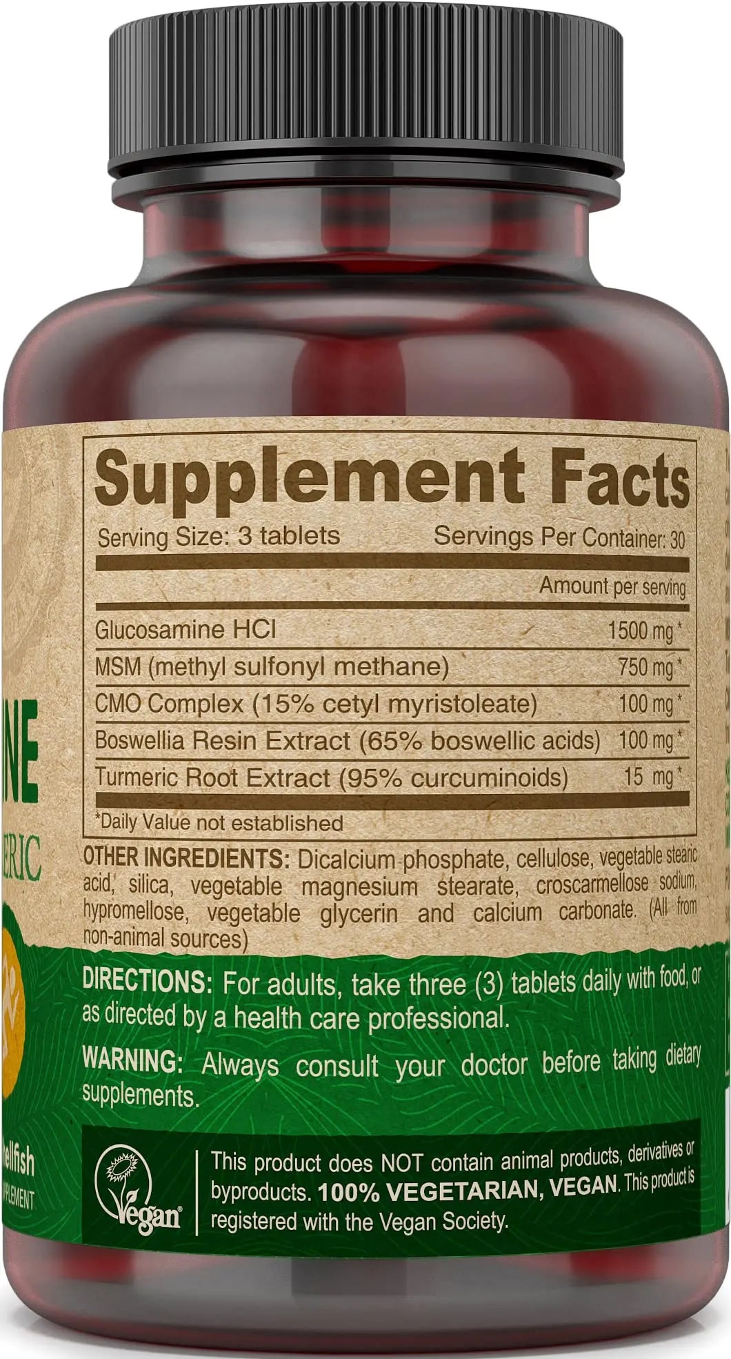 Deva Vegan Glucosamine-MSM-CMO & Turmeric Supplement - Gluten Free Plant Based Nutritional Supplement - 90 Tablets, 1-Pack DEVA uk supplements