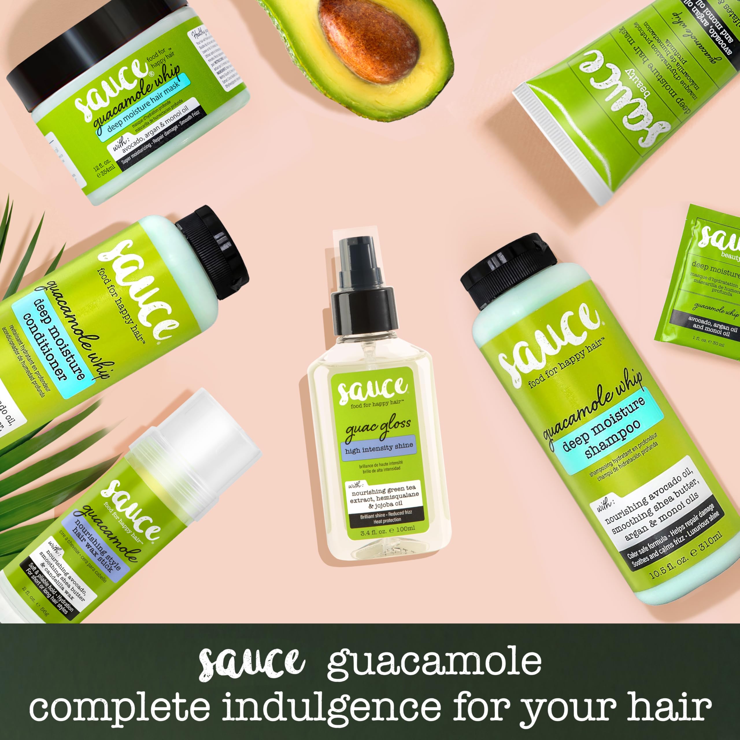 SAUCE BEAUTY Guac Hair Gloss, 3 Fl Oz High Intensity Shine, Jojoba Oil, Green Tea Extract & Squalane to Smooth, Boost Shine & Control Frizz for Sleeker, Softer, More Manageable Hair, Vegan Formula SAUCE BEAUTY uk supplements