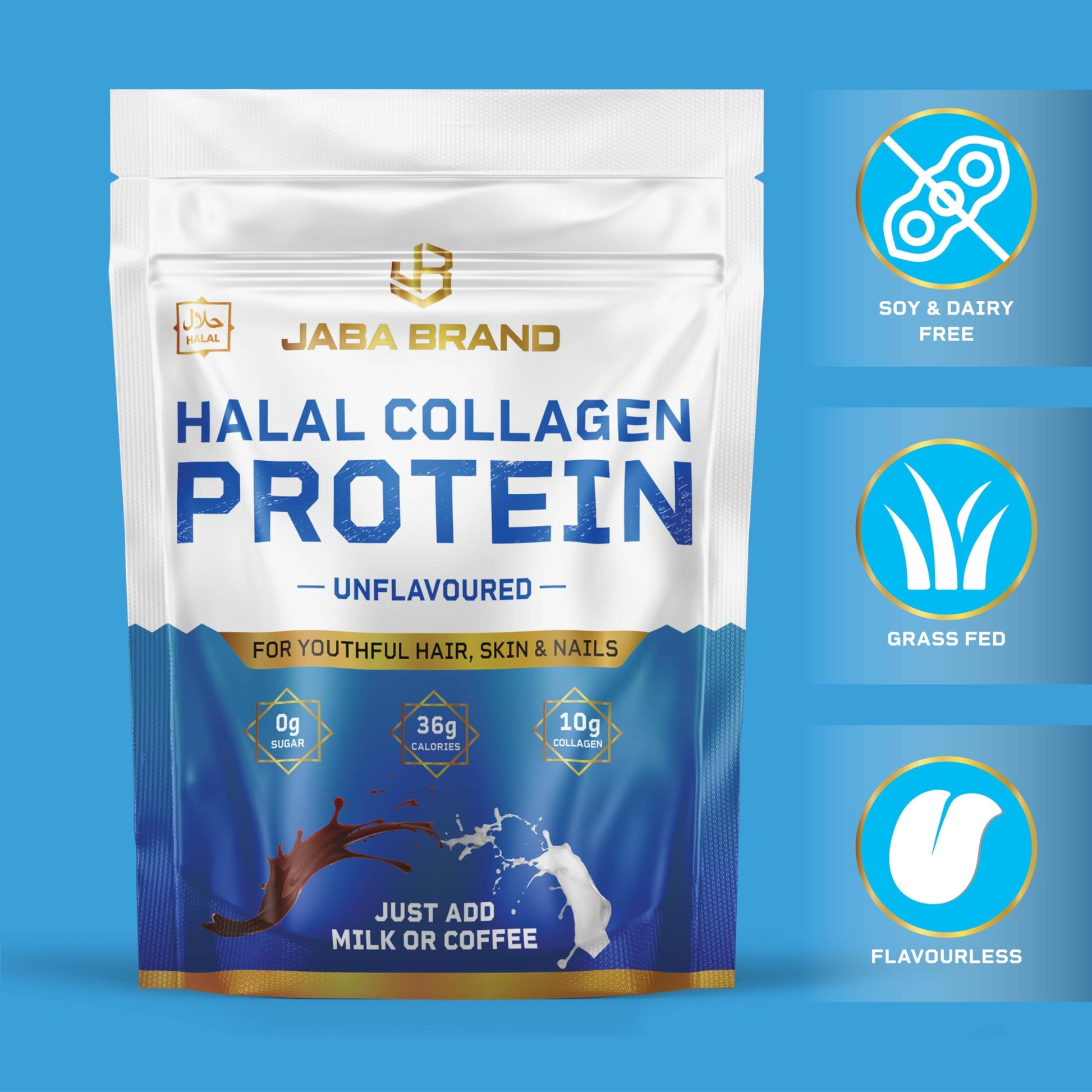 JABA BRAND - Halal Bovine Collagen Protein Powder for Hair, Nails, Joints and Skin JABA BRAND uk supplements