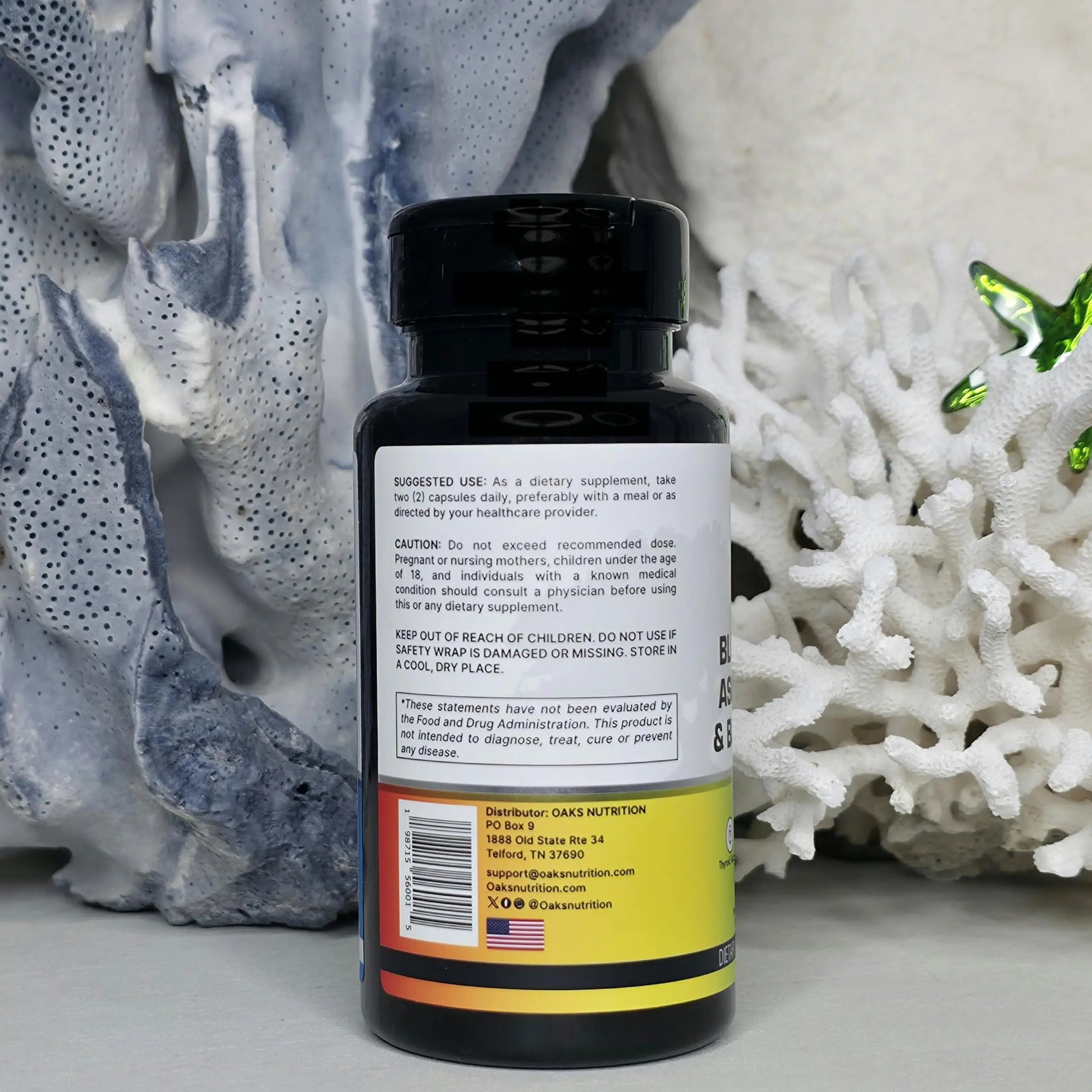 Oaks Nutrition Premium 15-in-1 Sea Moss Multivitamin with Black Seed Oil, Ashwagandha, Turmeric, Bladderwrack, Burdock, Elderberry Oaks Nutrition uk supplements
