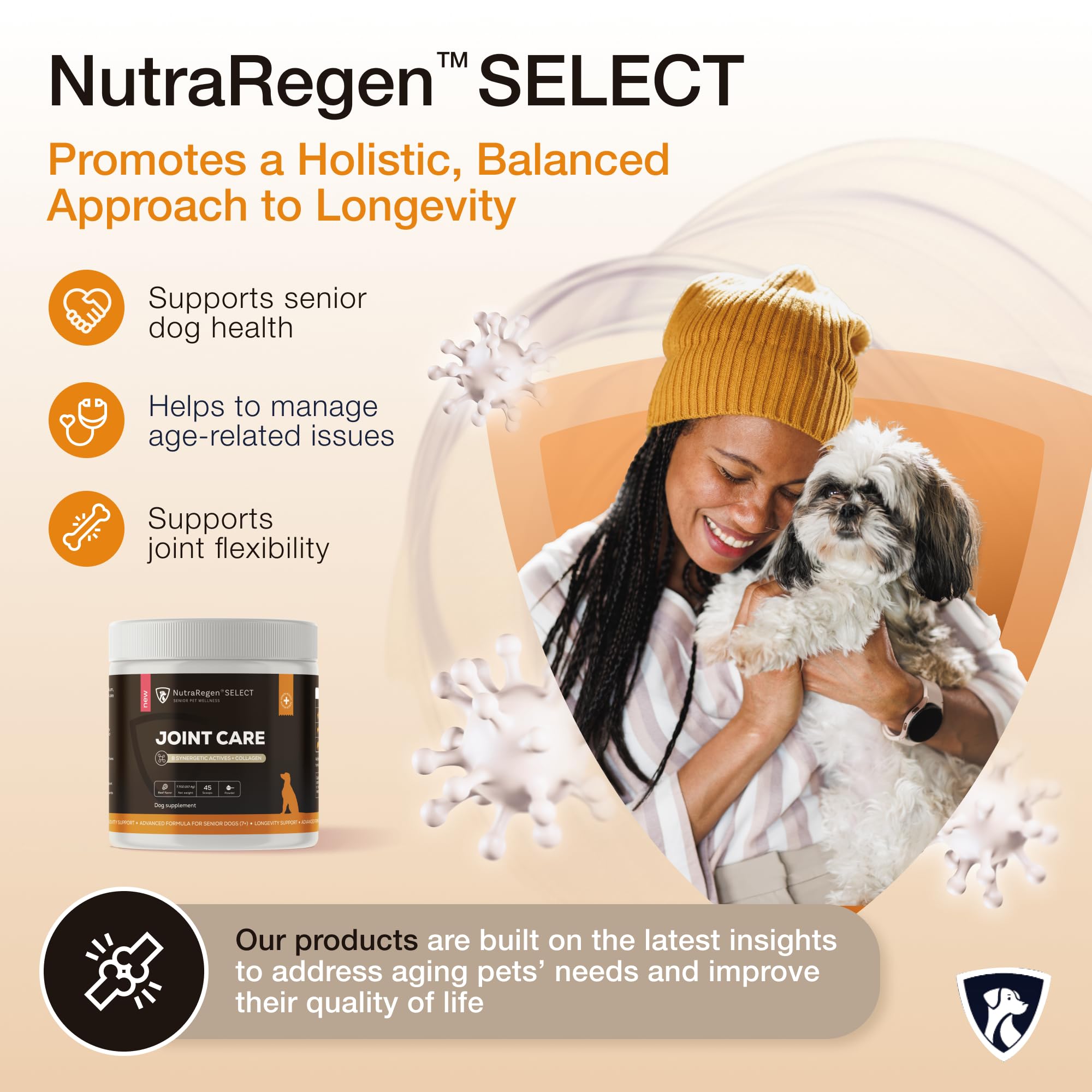 NutraRegen Select Senior Dog Joint Supplement 45 Scoops | Natural Glucosamine Chondroitin for Dogs with Collagen | Hip and Joint Powder | 7.7 Oz NutraRegen uk supplements