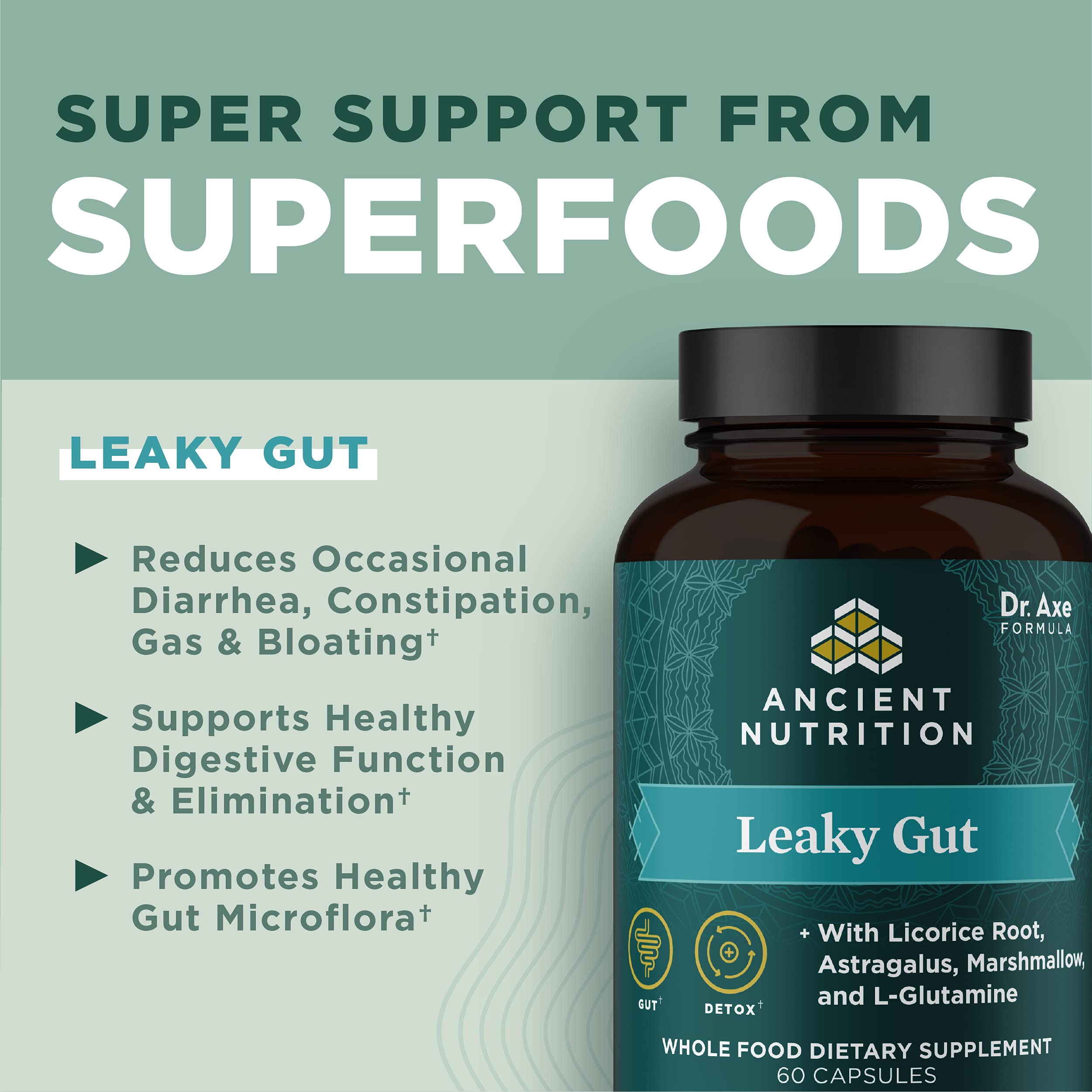 Ancient Nutrition Gut Health Supplement Leaky Gut Capsules, 60ctFormulated with Licorice