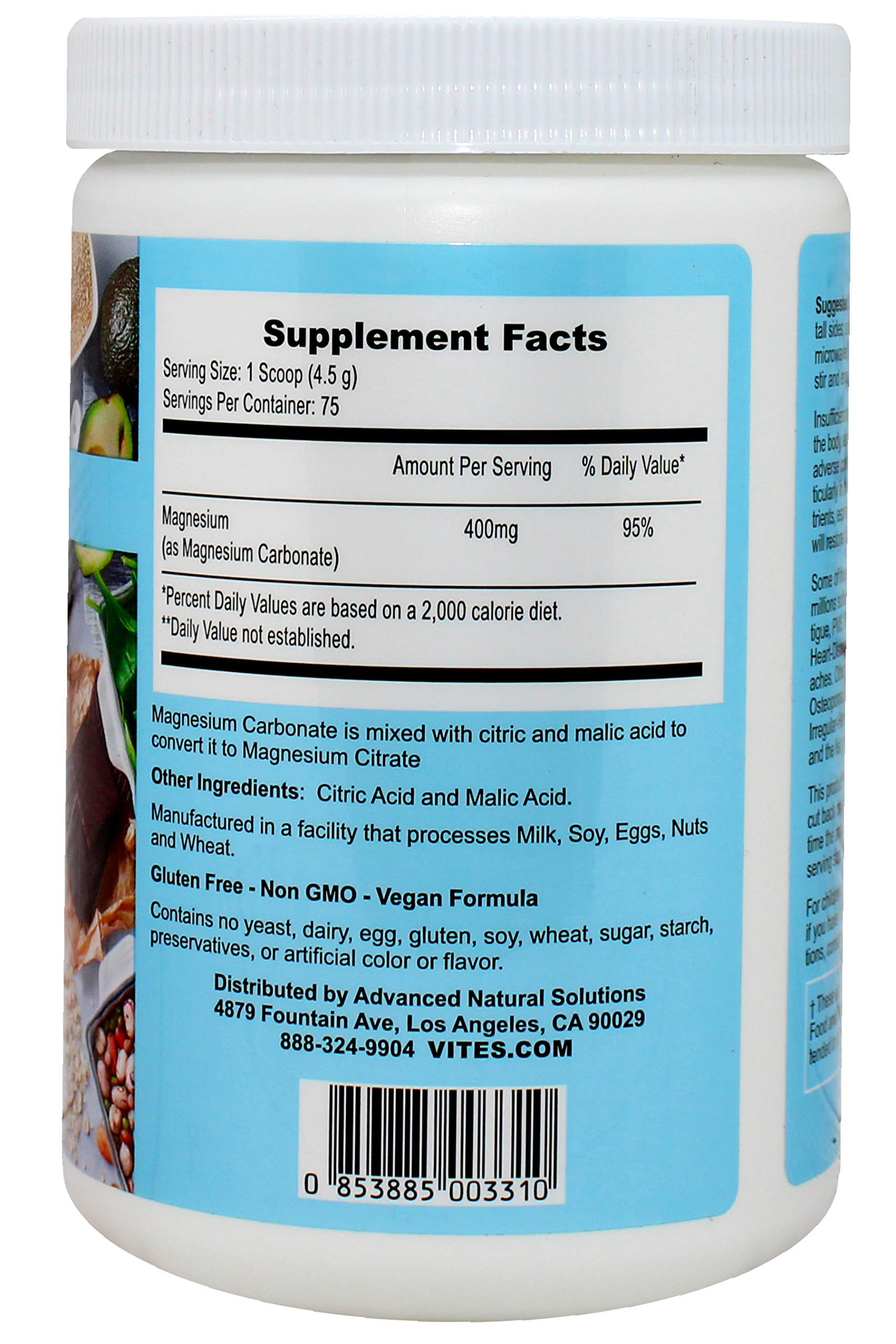 Magnesium Supreme (Original Plain Unflavored) Better Sleep, Relaxation Natural Magnesium Supplement, Non-GMO, Gluten Free, Vegan Formula. 12oz 75 Servings Peter's Choice uk supplements