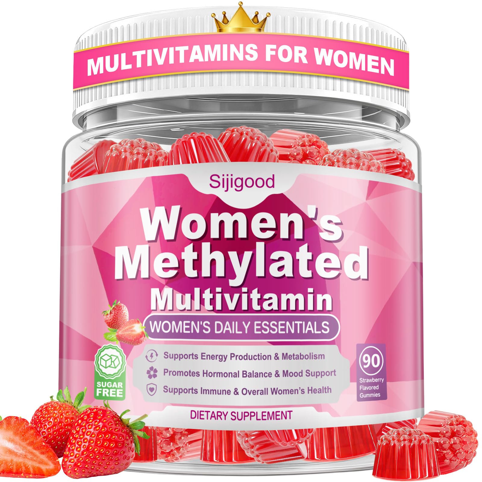 Sijigood 90 Count | Methylated Multivitamin Gummies for Women – Womens Multivitamin Gummies with B Complex, Minerals, CoQ10, Myo-Inositol for Energy, Hormone Balance & Immune Support Sugar Free Sijigood uk supplements