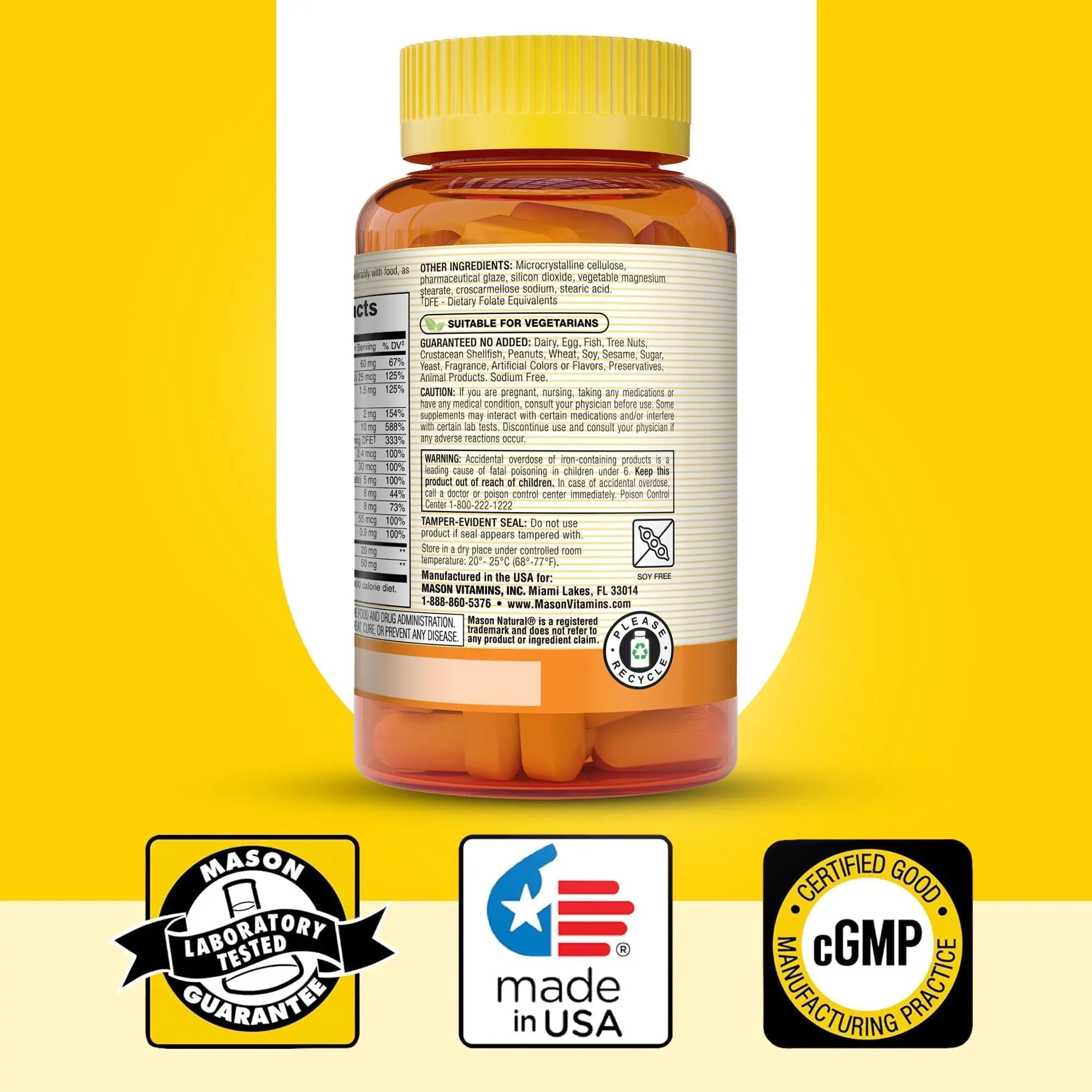 MASON NATURAL Renal Multivitamin, with ALA, Biotin, & B Vitamins for Daily Support,100 Caplets MASON NATURAL uk supplements