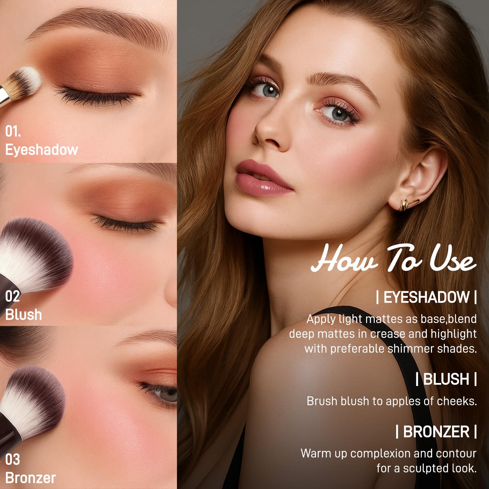 UCANBE Full Size Baked Makeup Palette Set - Include Blush, Bronzer, 8 Eyeshadows & Brushes, Pigmented All-in-One Face & Eye Compact Powder Beauty Holiday Gift Kit for Starter & Pros, Travel Friendly UCANBE uk supplements