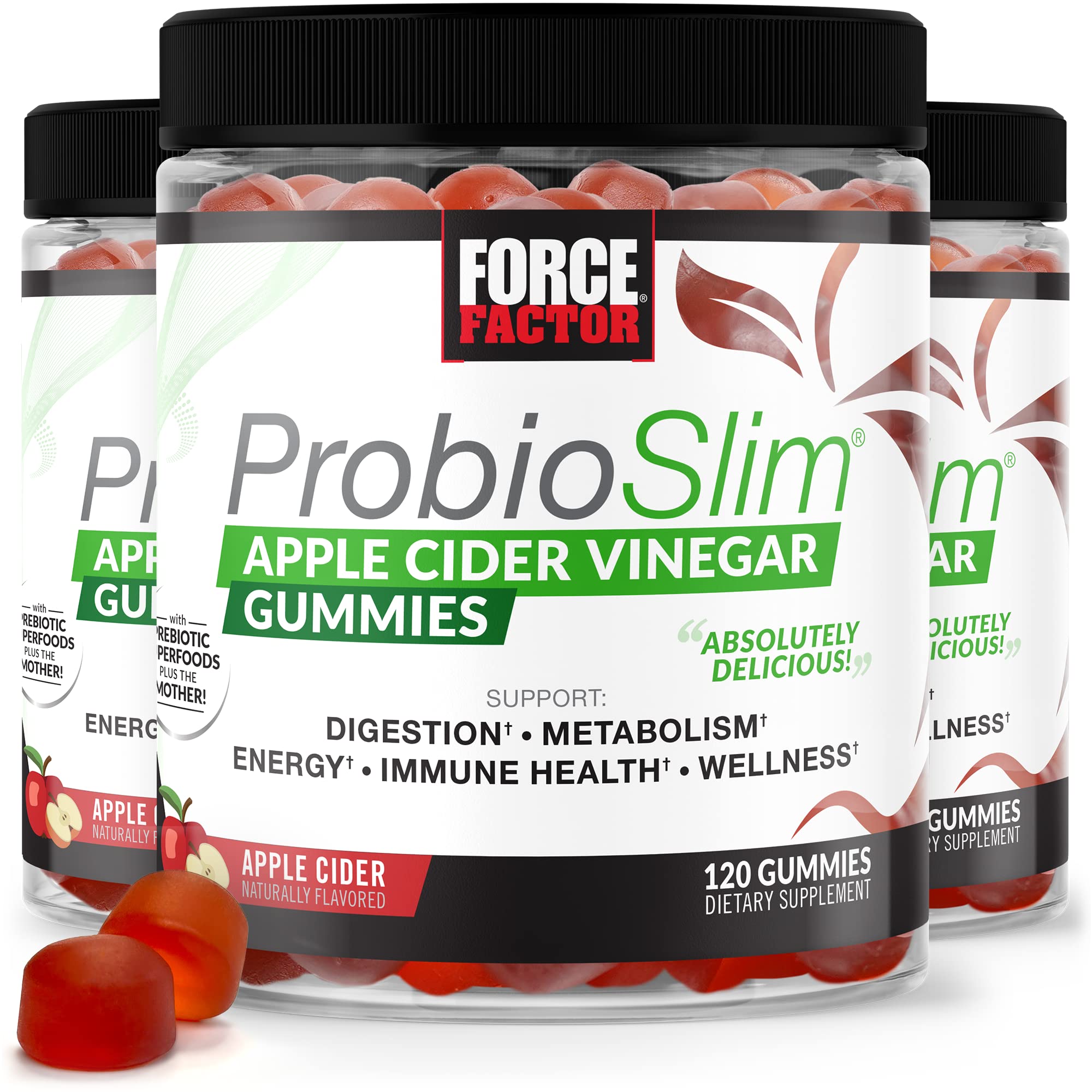 FORCE FACTOR ProbioSlim Apple Cider Vinegar Gummies, 3-Pack, with Organic Apple Force Factor uk supplements
