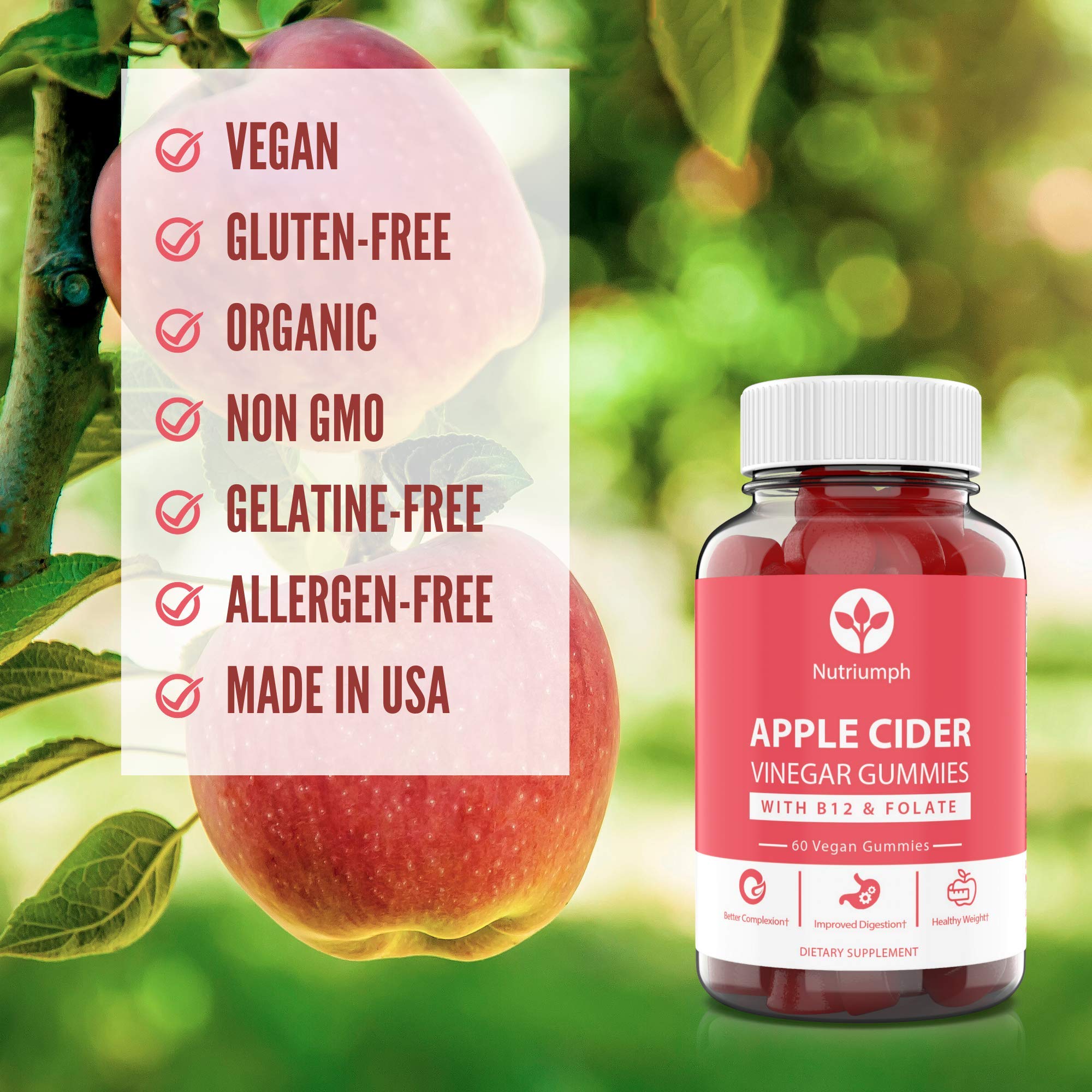 Nutriumph Apple Cider Vinegar Gummies with The Mother Vegan – Weight Loss, Detox Nutriumph uk supplements