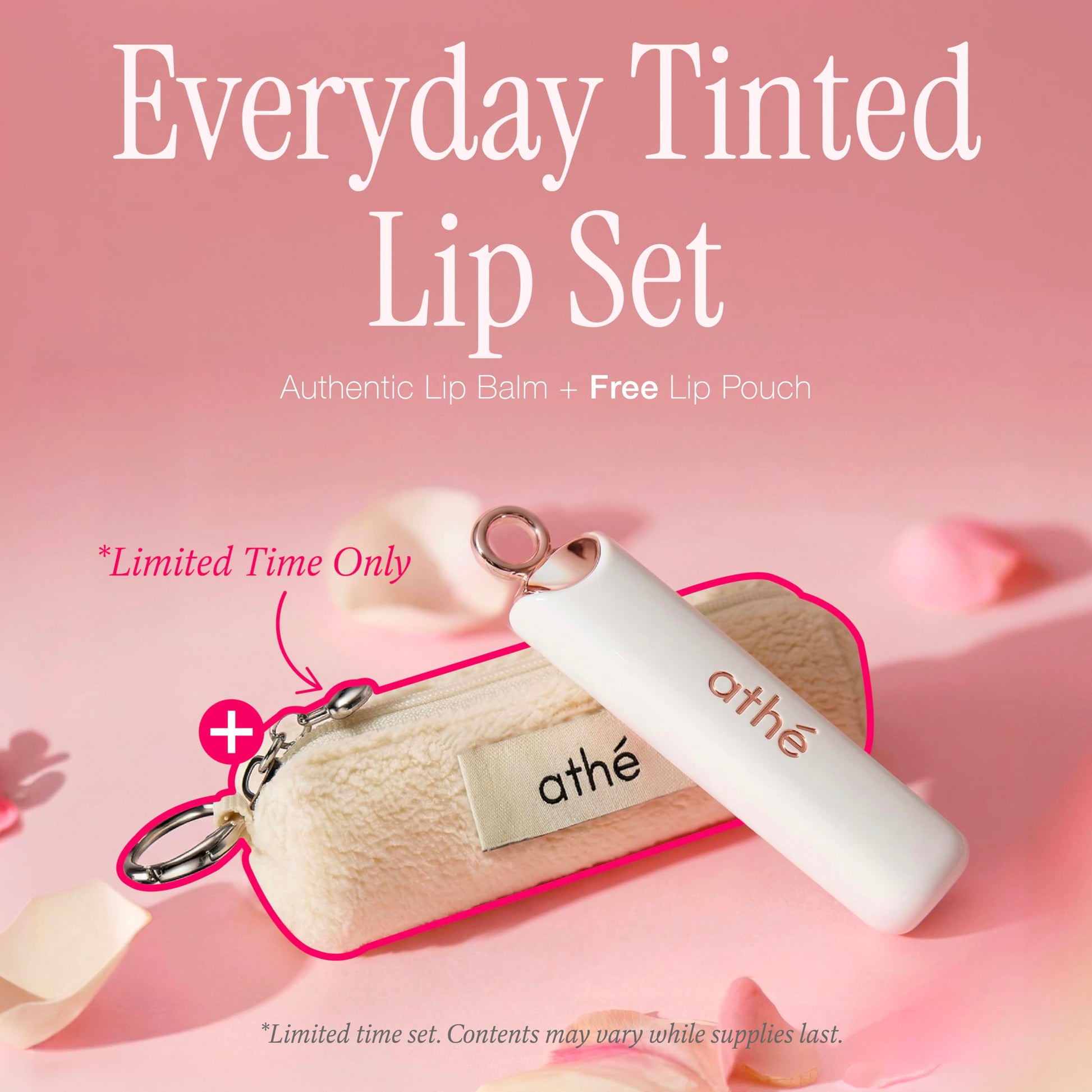 athé Everyday Tinted Lip Set – Tinted Lip Balm Stick with Madecassoside, Ceramide & Squalane, Includes Lip Pouch | Hydrating, Non-Sticky, Vegan K-Beauty Lip Care ATHÉ uk supplements