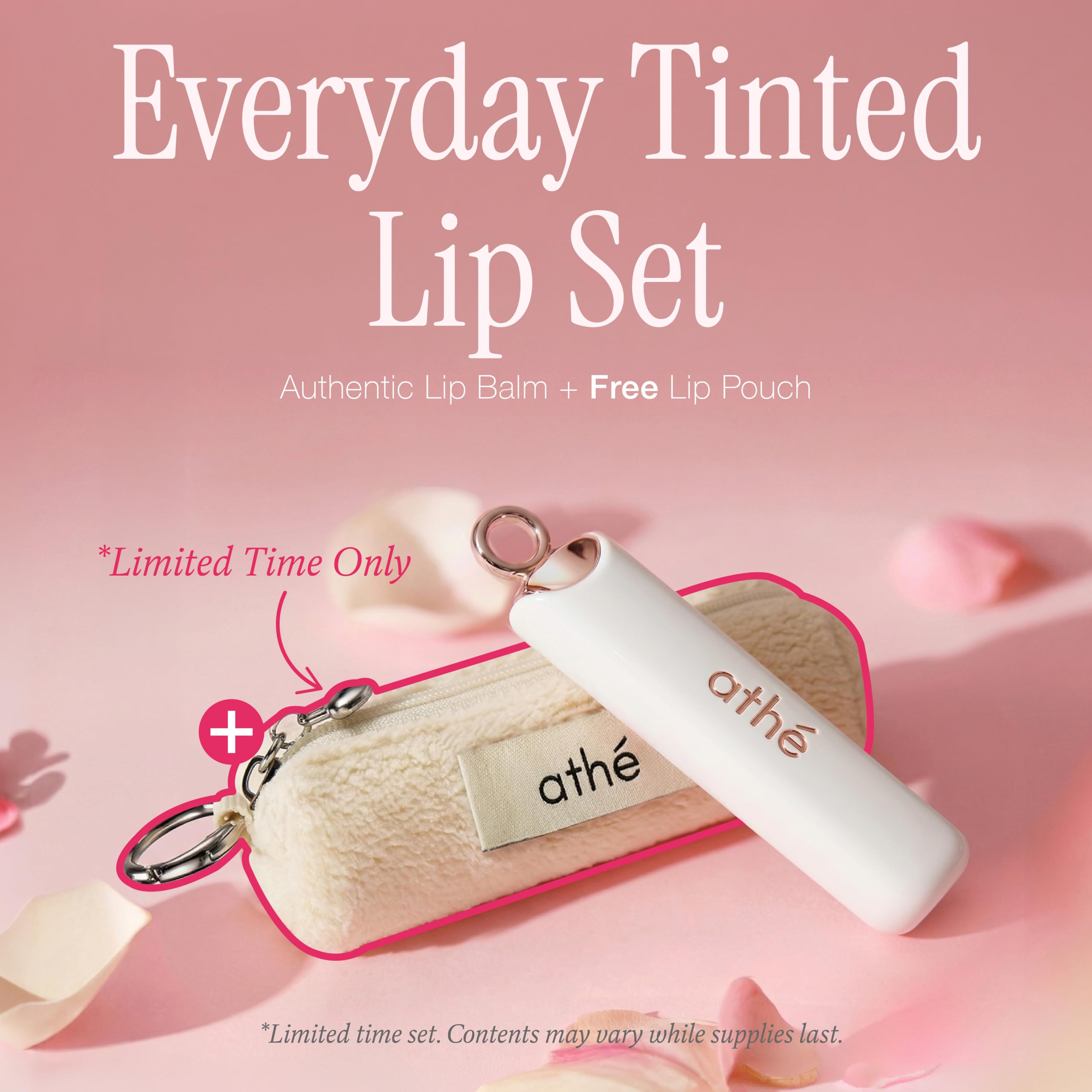 athé Everyday Tinted Lip Set – Tinted Lip Balm Stick with Madecassoside, Ceramide & Squalane, Includes Lip Pouch | Hydrating, Non-Sticky, Vegan K-Beauty Lip Care ATHÉ uk supplements